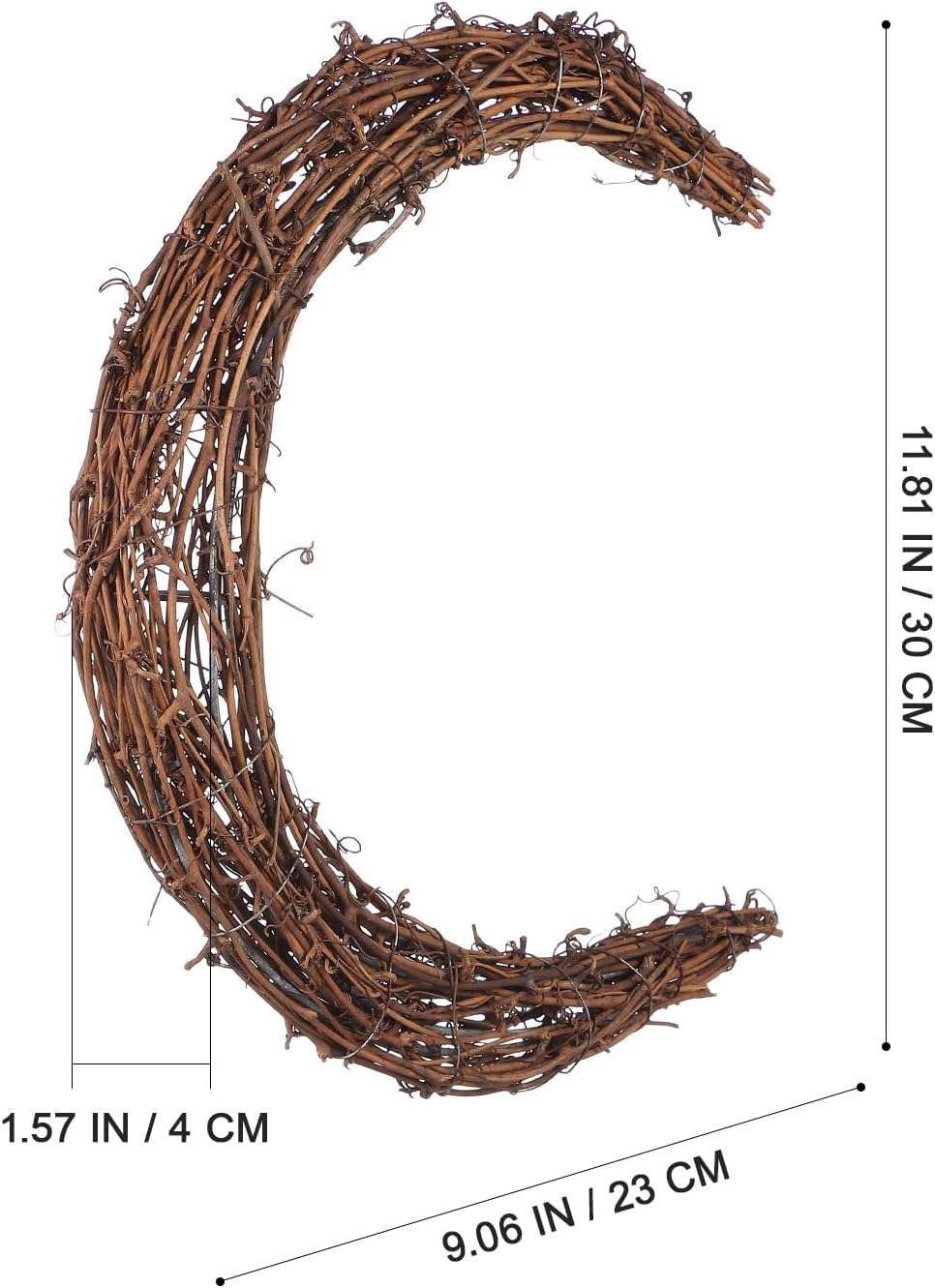 Moon Wreath 118 Inch Natural Grapevine Half Moon Christmas Decorations for DIY