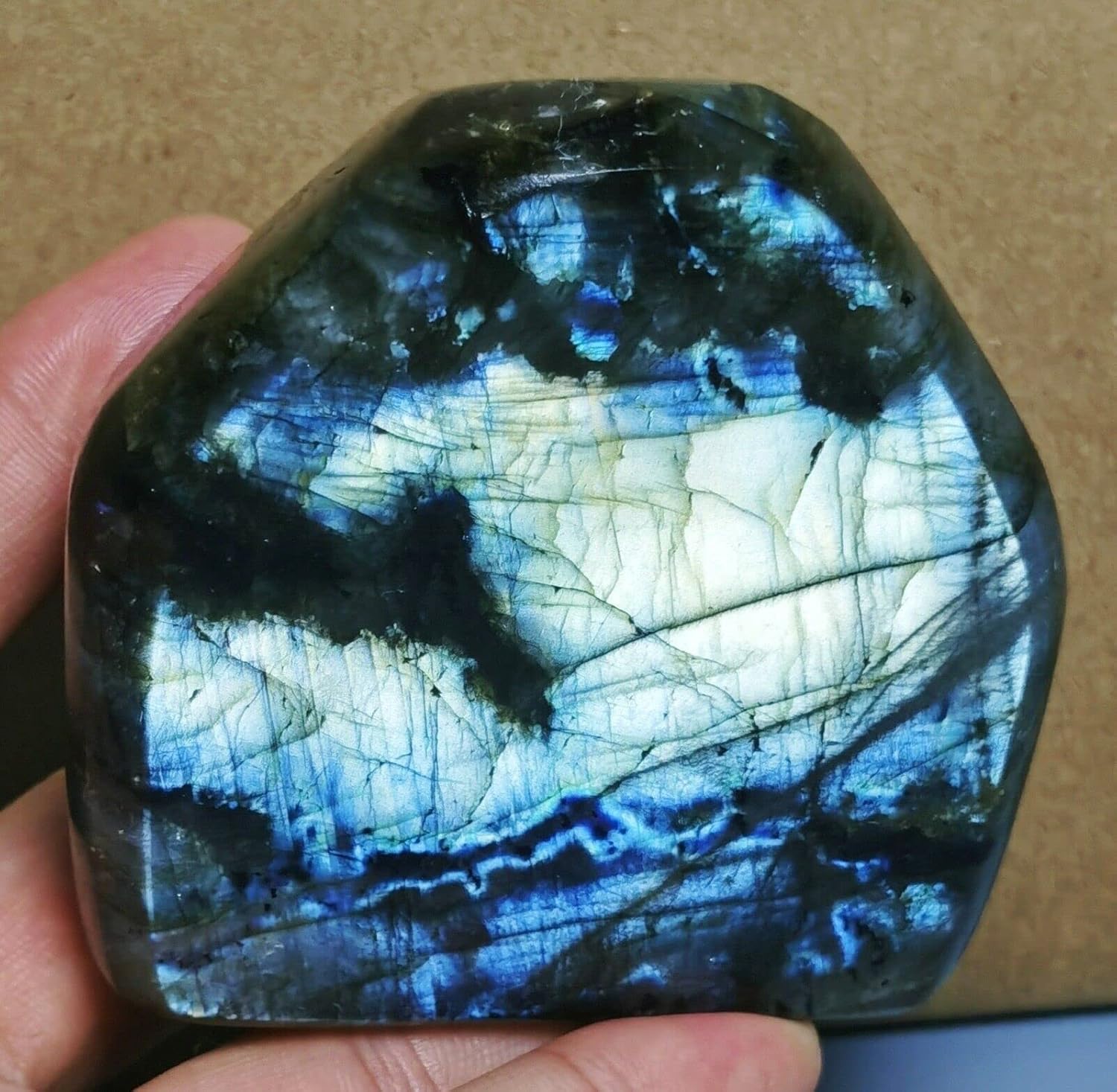 Polished Blue Flash Labradorite Reiki Stones for Healing and Decor