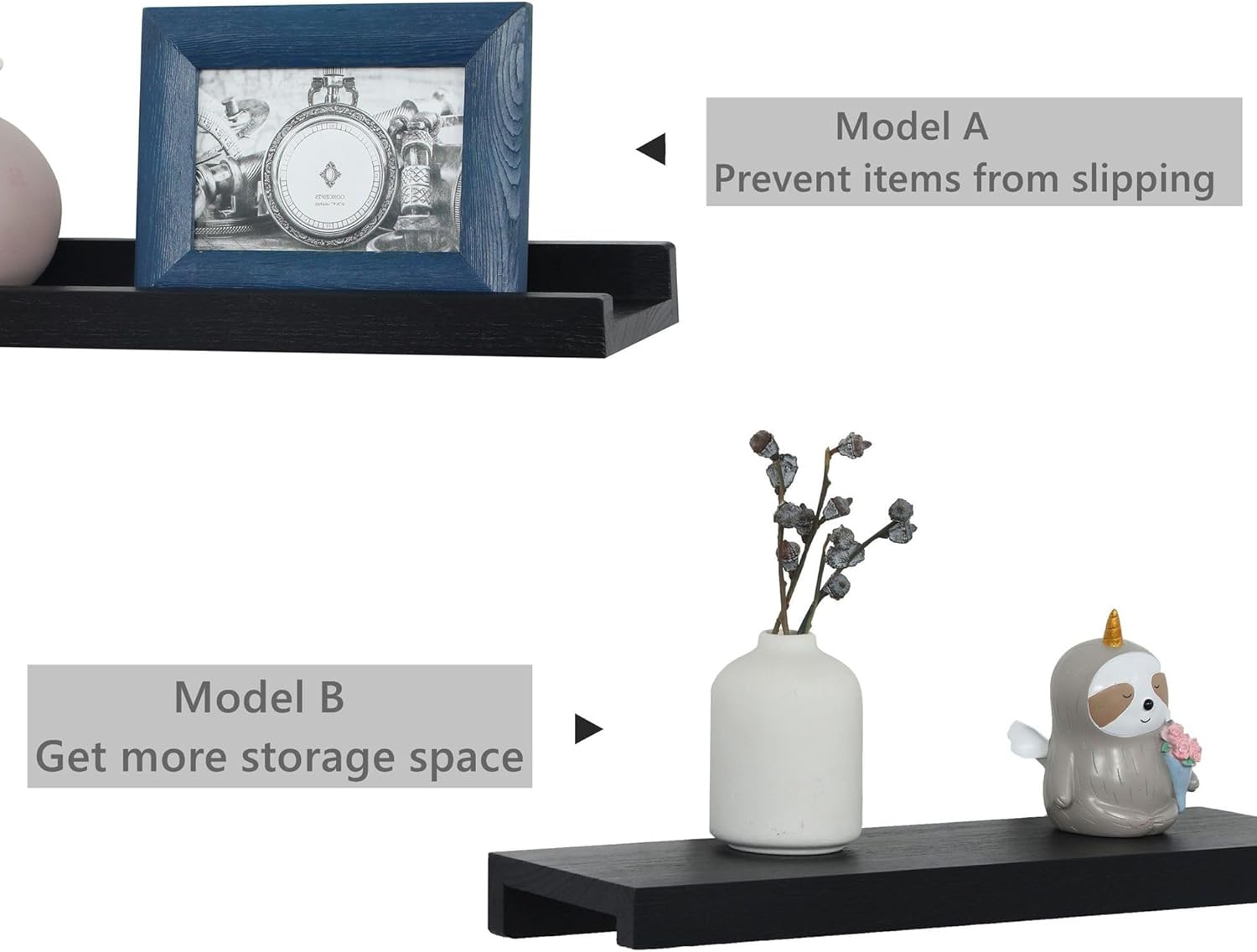 MITREL Picture Shelf with Ledge Set of 4 24 Floating Shelves for Wall Display