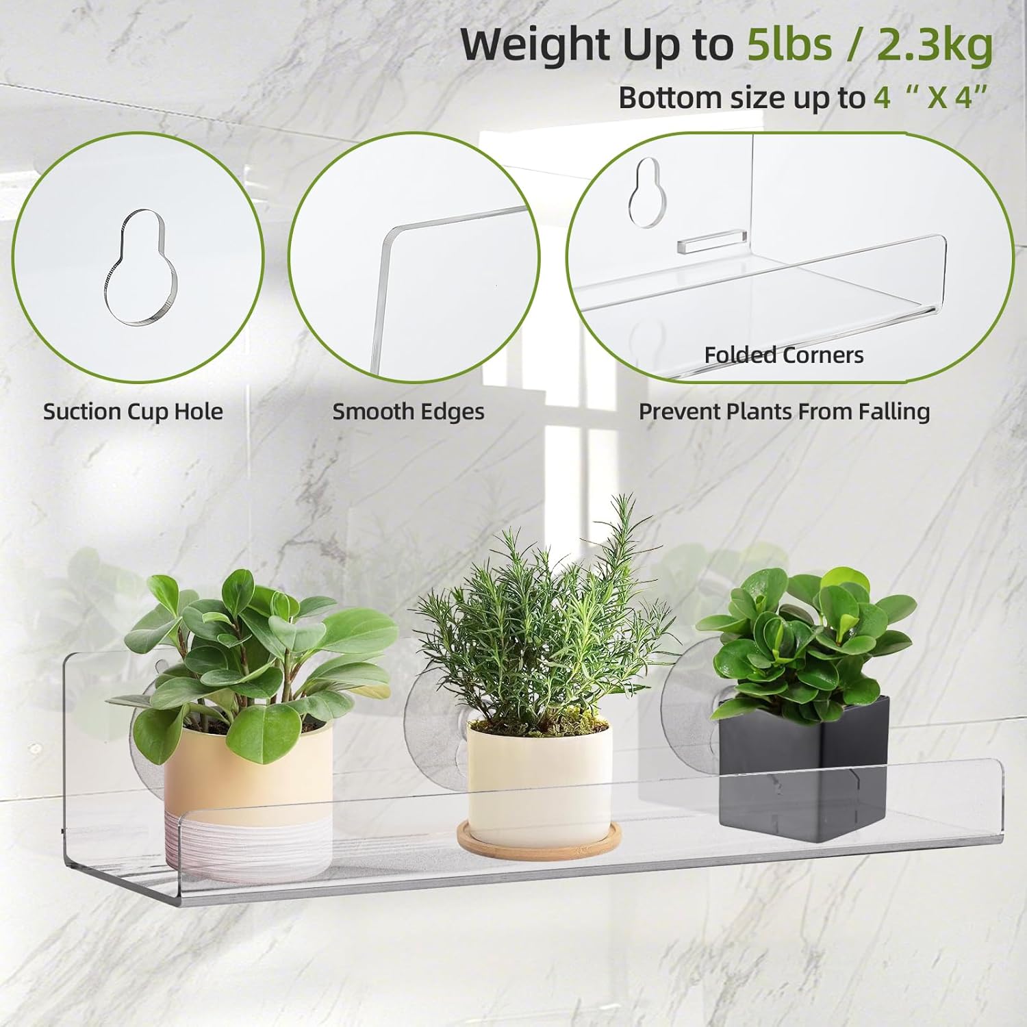 Windproof Floating Shelf Set 6 Pack for Plants and Decor