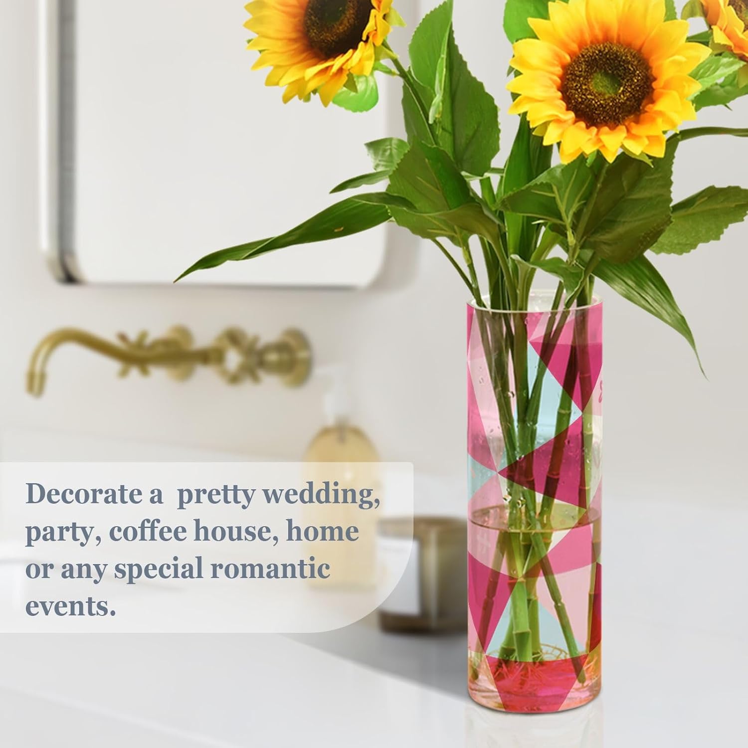 Geometric Peach Heart Diamond Plastic Candle Holder 118x39 Inch