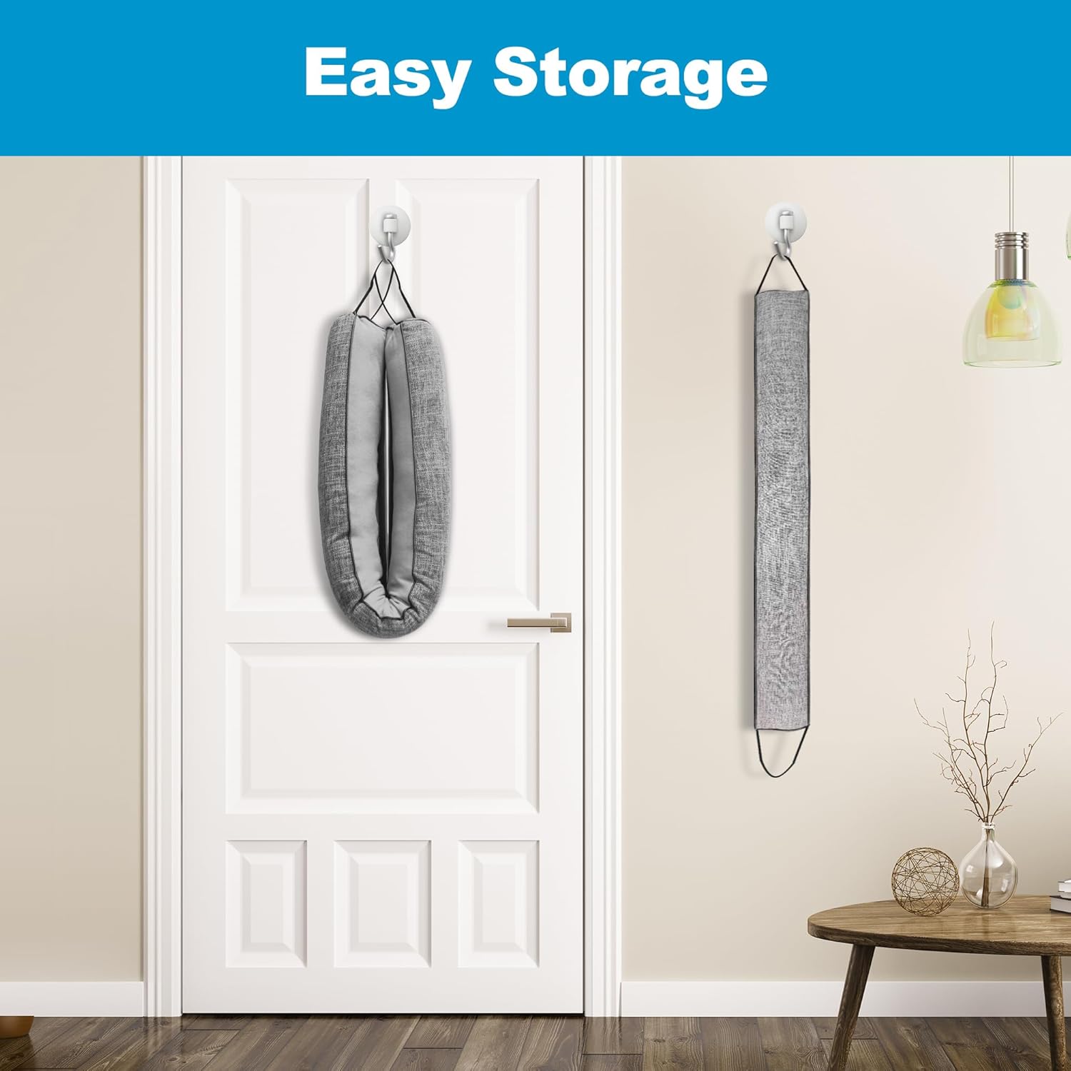 QUOLIX Triangle Door Draft Stopper 32 Inches Gray