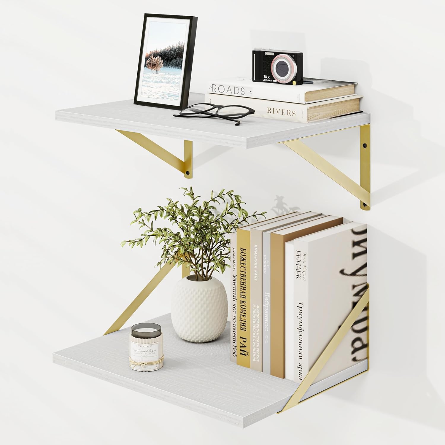 Deep Floating Shelves for Wall Set of 2