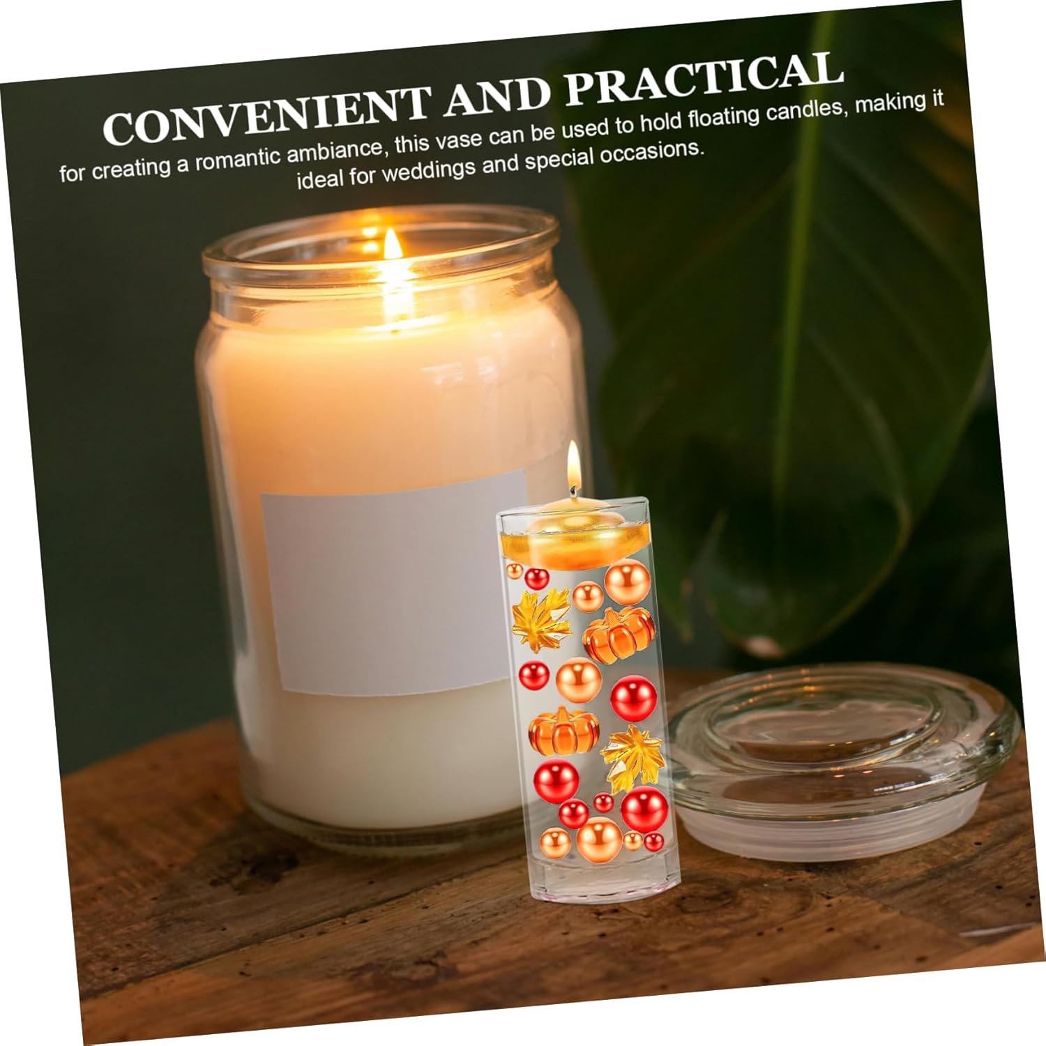 Acrylic Floating Candle Holder Cylinder Vase for Home Decor and Wedding Centerpieces