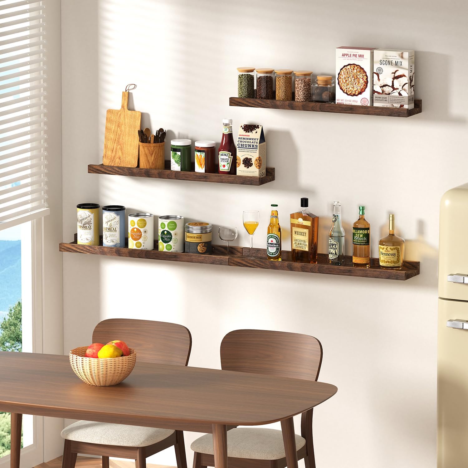 DECKALY Floating Shelves 16 Inch 4 Pack for Home Decor