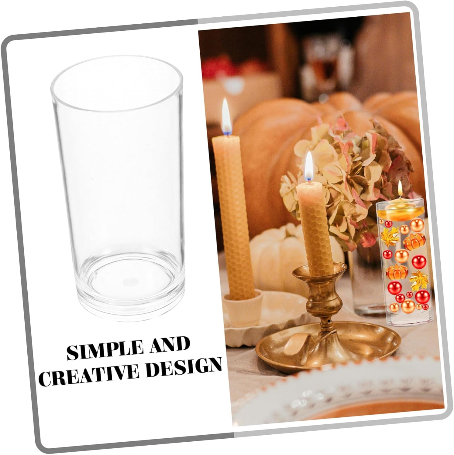 Mobestech Acrylic Floating Candle Holder Vase for Home Decor and Wedding Centerpieces