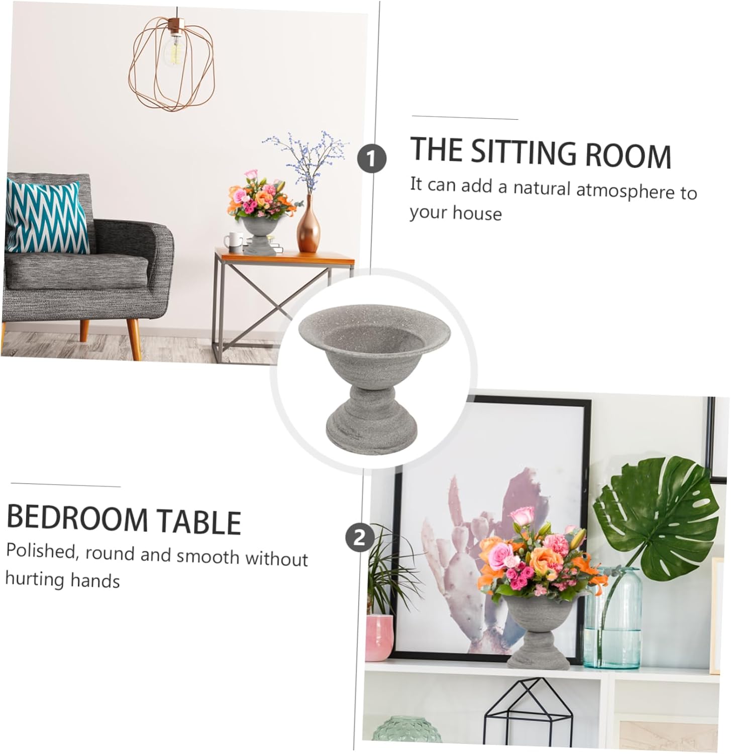 Vintage Style Metal Flowerpot for Dried Flowers and Home Decor