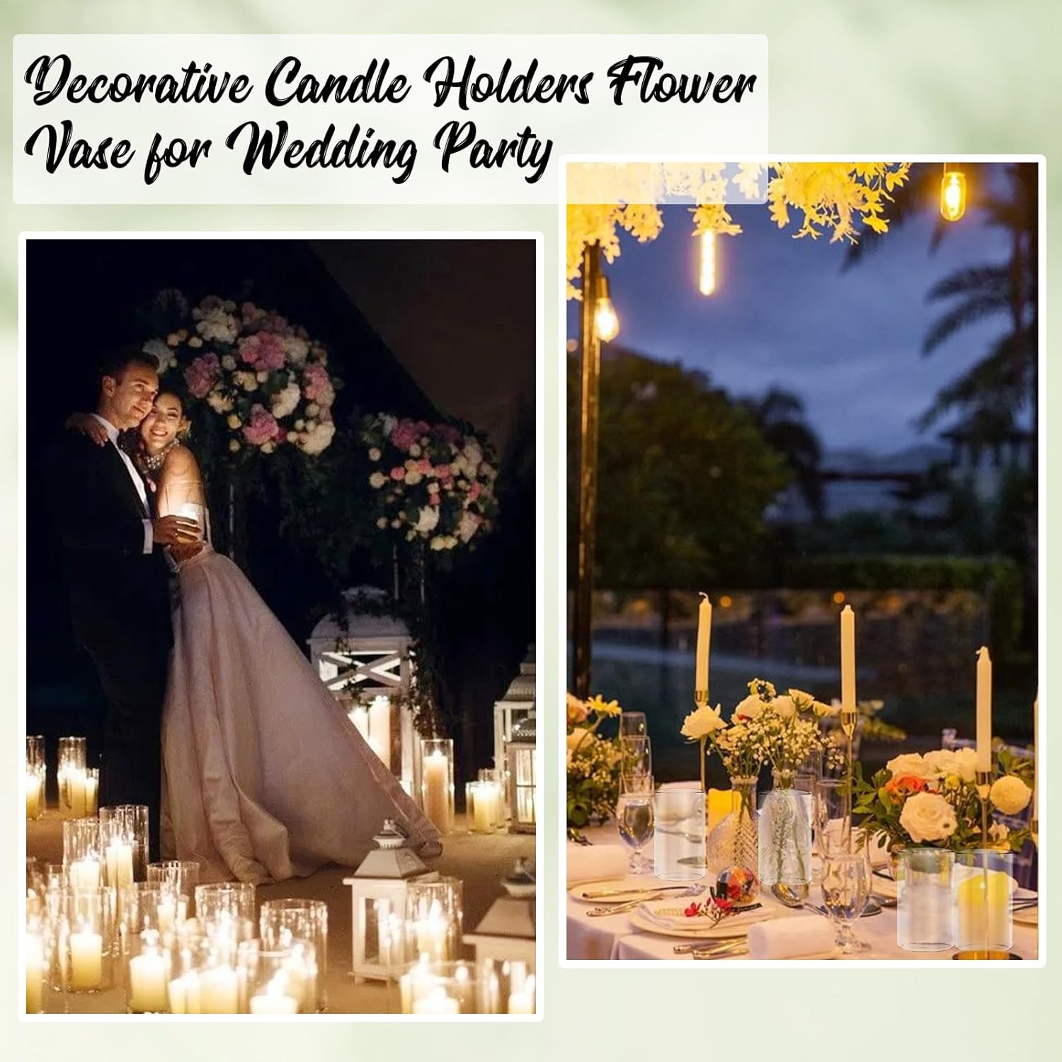 12pcs Clear Glass Cylinder Vases for Centerpieces and Decorations