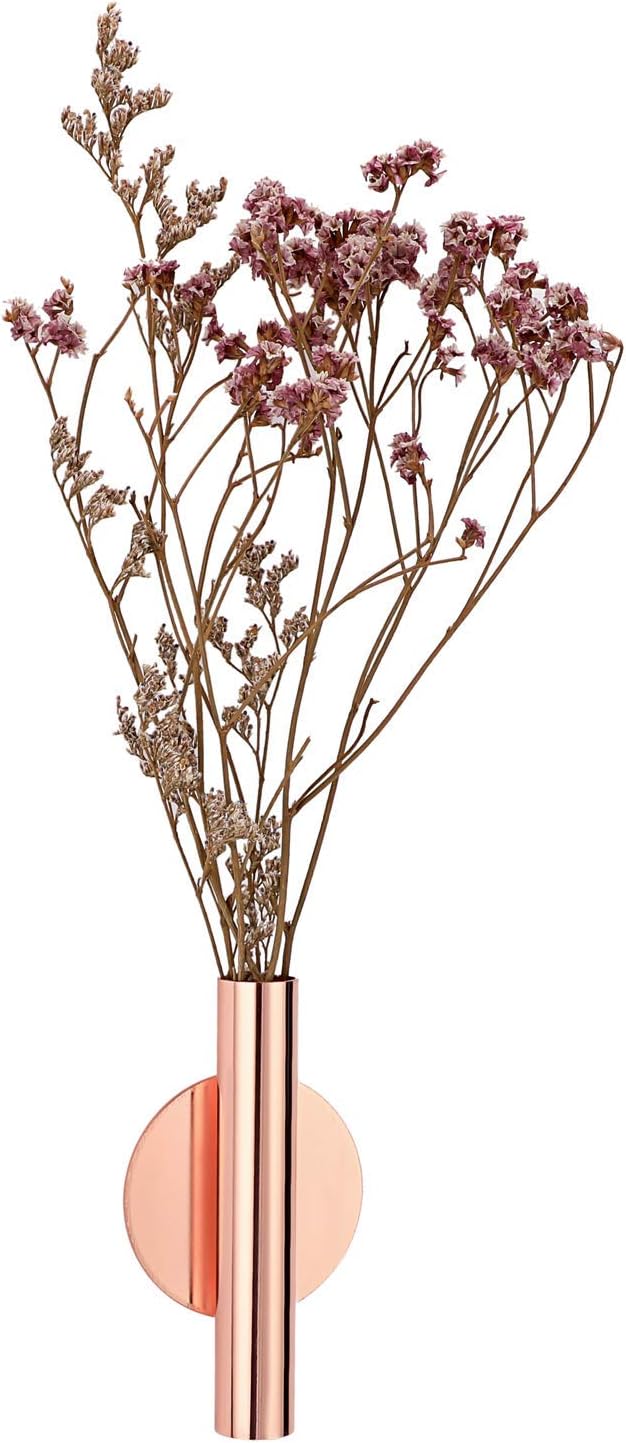 JUXYES Pack of 2 Metal Wall Flower Vase with Sticker