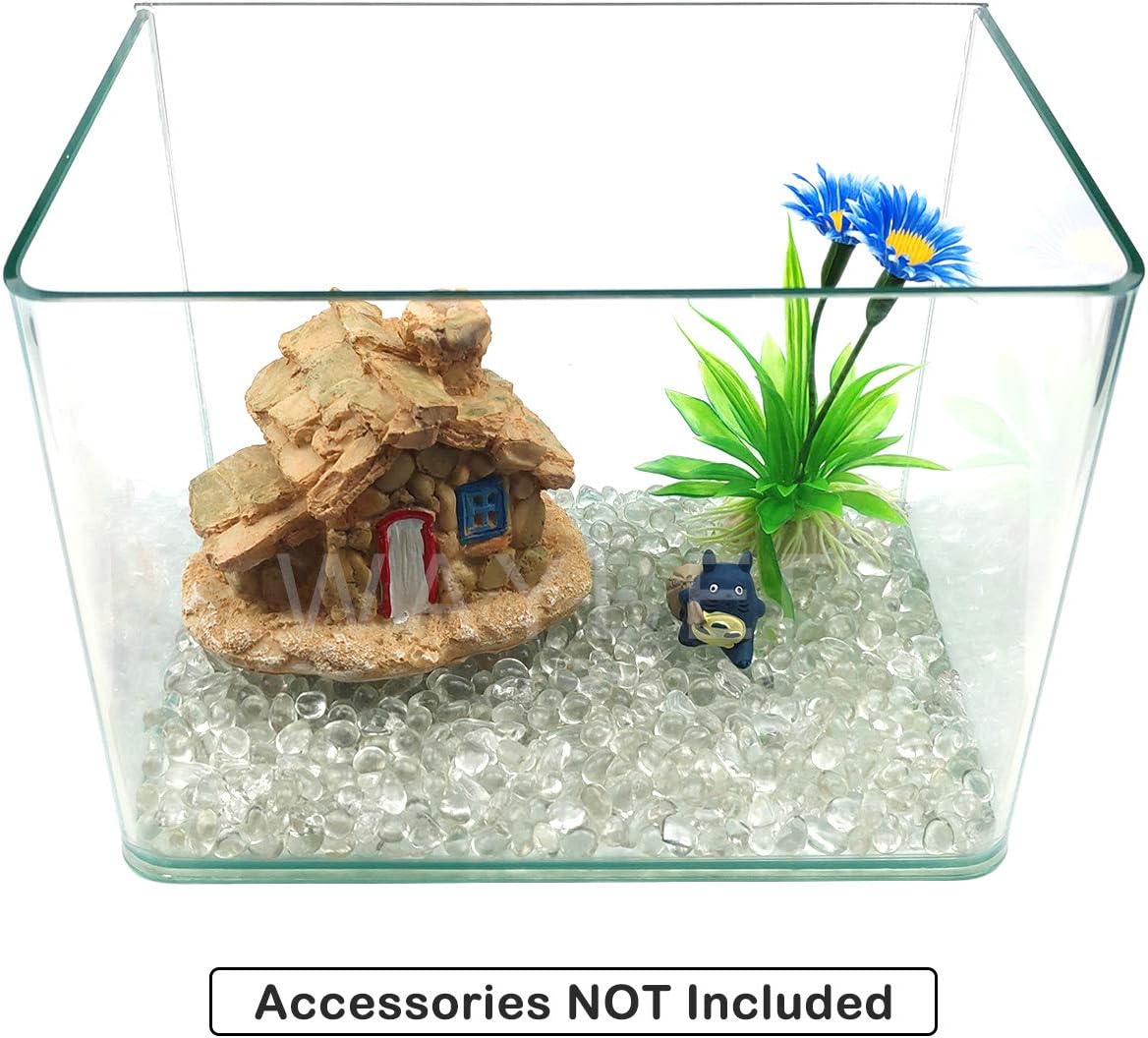 WAYBER Glass Stones 1Lb Clear Decorative Decorations