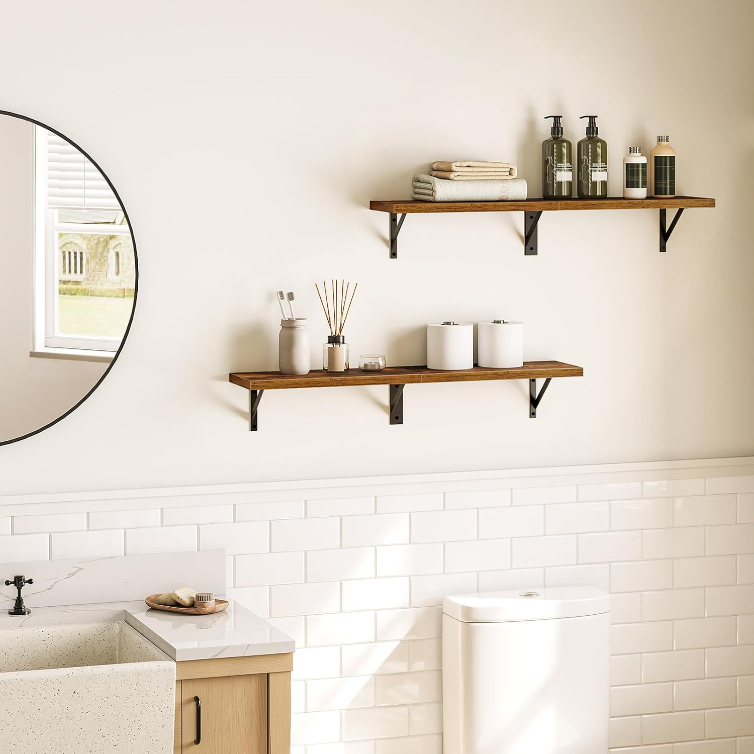 HOOBRO Floating Shelves Set of 2 30 Inch Wall Mount
