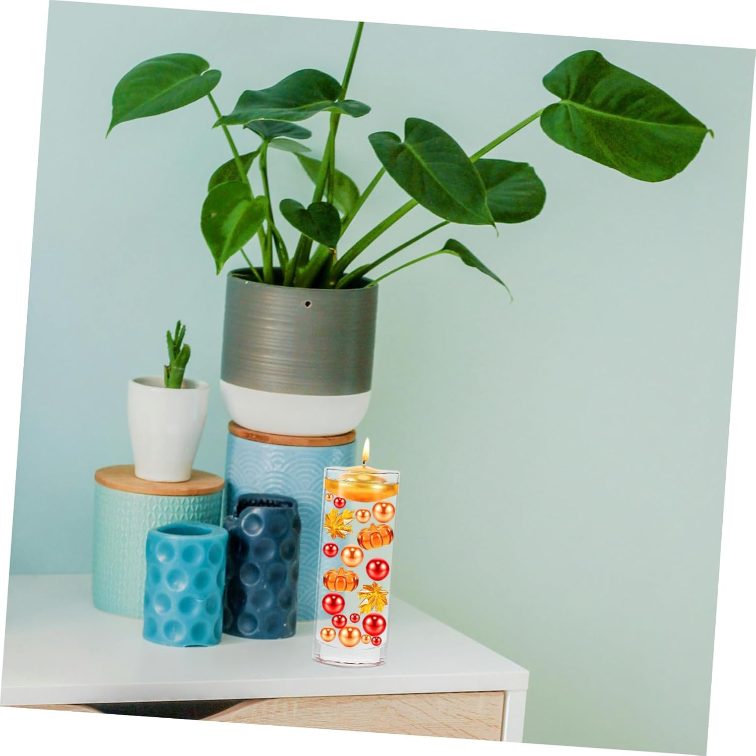 Acrylic Floating Candle Holder Cylinder Vase for Home Decor and Wedding Centerpieces