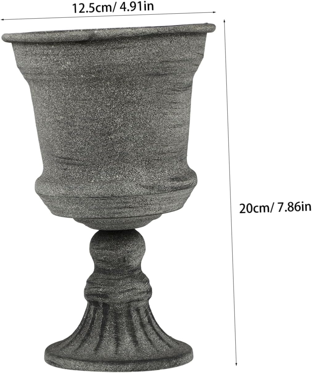 Garneck Vintage Metal Flower Vase Rustic Gray Vase for Home Decor