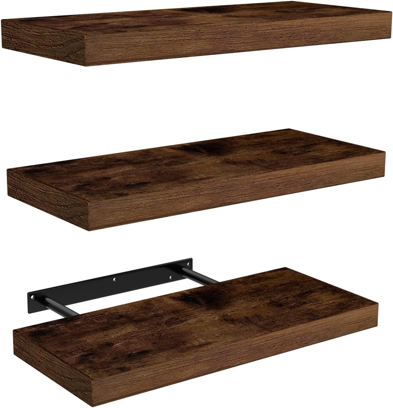 AT-VALY Floating Shelves Set of 3 Wall Decor 156 Inch
