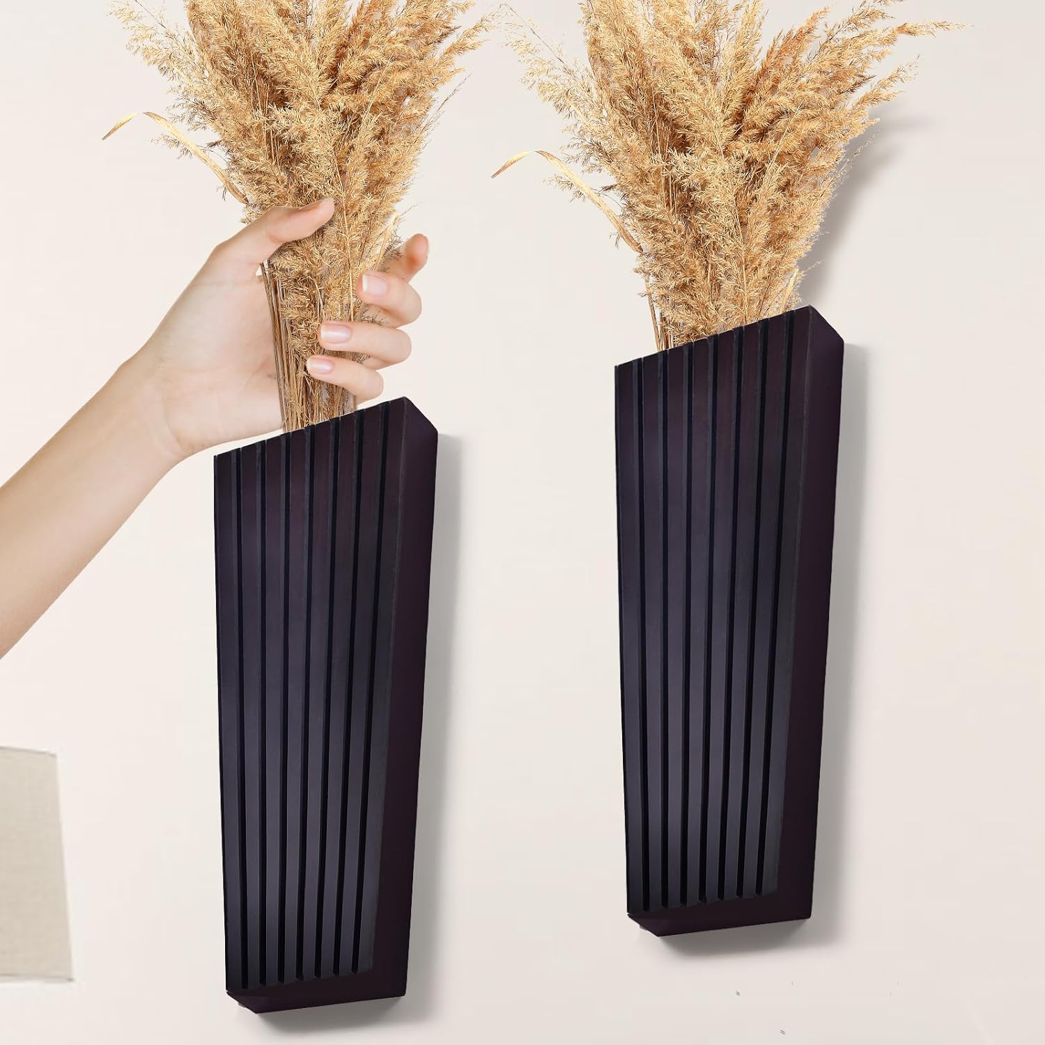 2PCS Modern Farmhouse Wall Planters for Dried Flowers and Artificial Plants