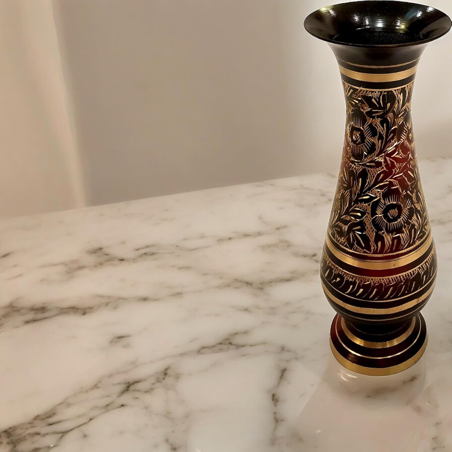 AKANKSHA ARTS 8 Inch Brass Vase Decor