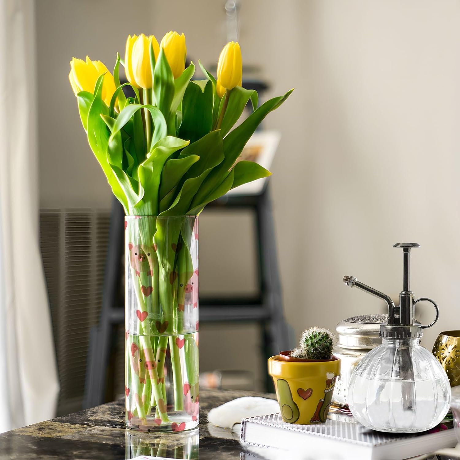 Happy Valentines Day Cartoon Pig Floating Candle Holder 118 x 39 Inch Aesthetic Flower Vase