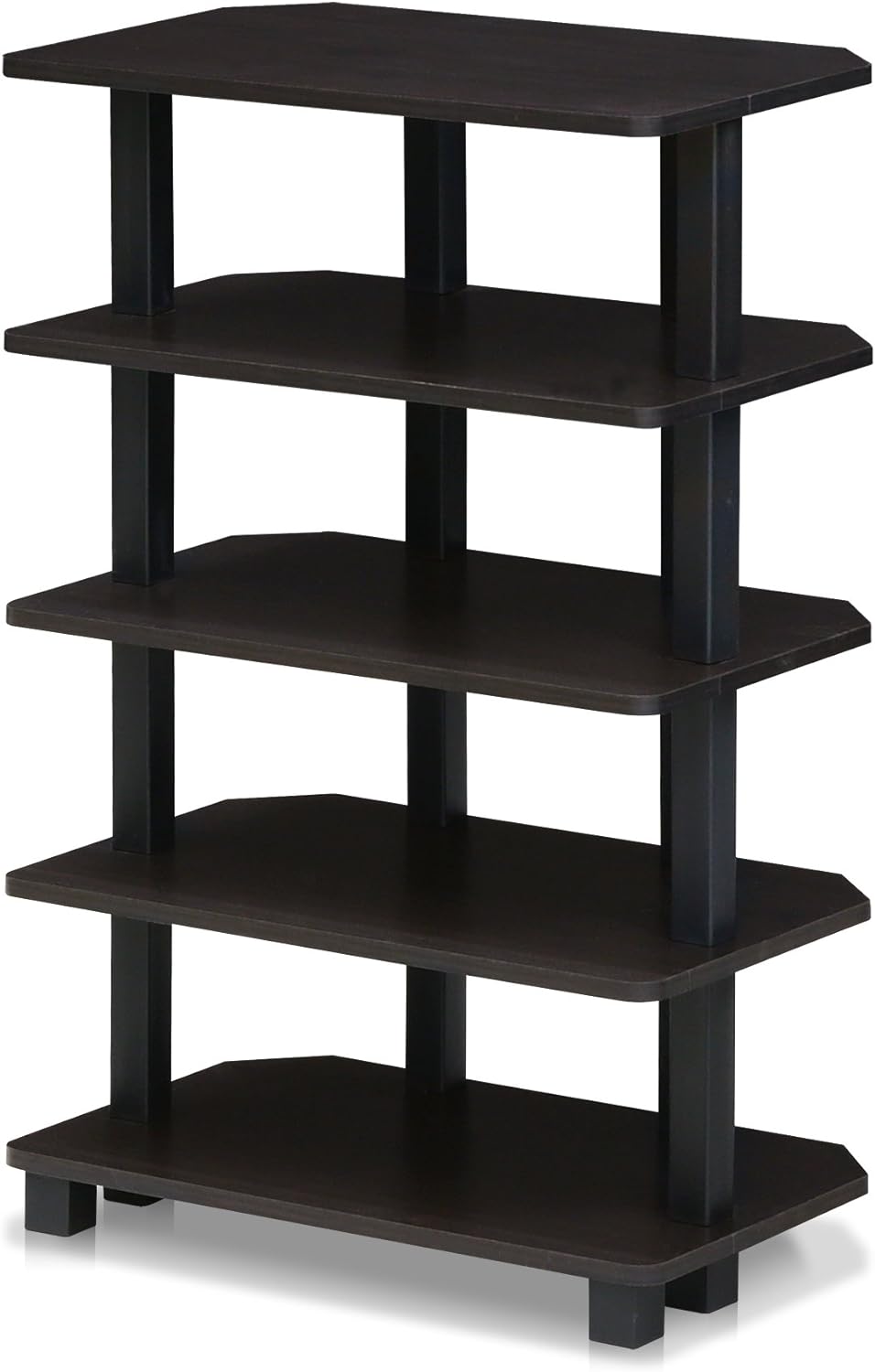 Furinno Turn-N-Tube 5-Tier Corner Shelf Espresso Black