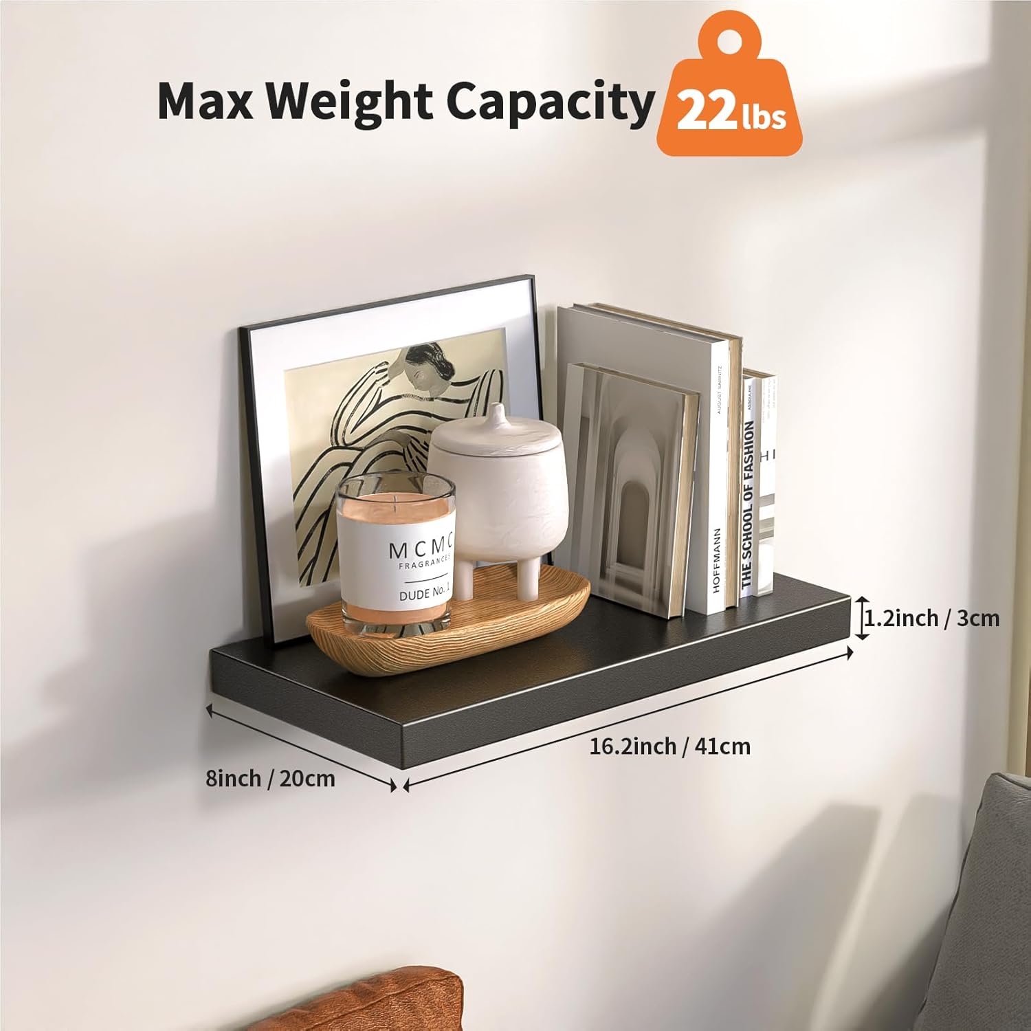 All-Metal Floating Shelves 2 Pack Heavy Duty