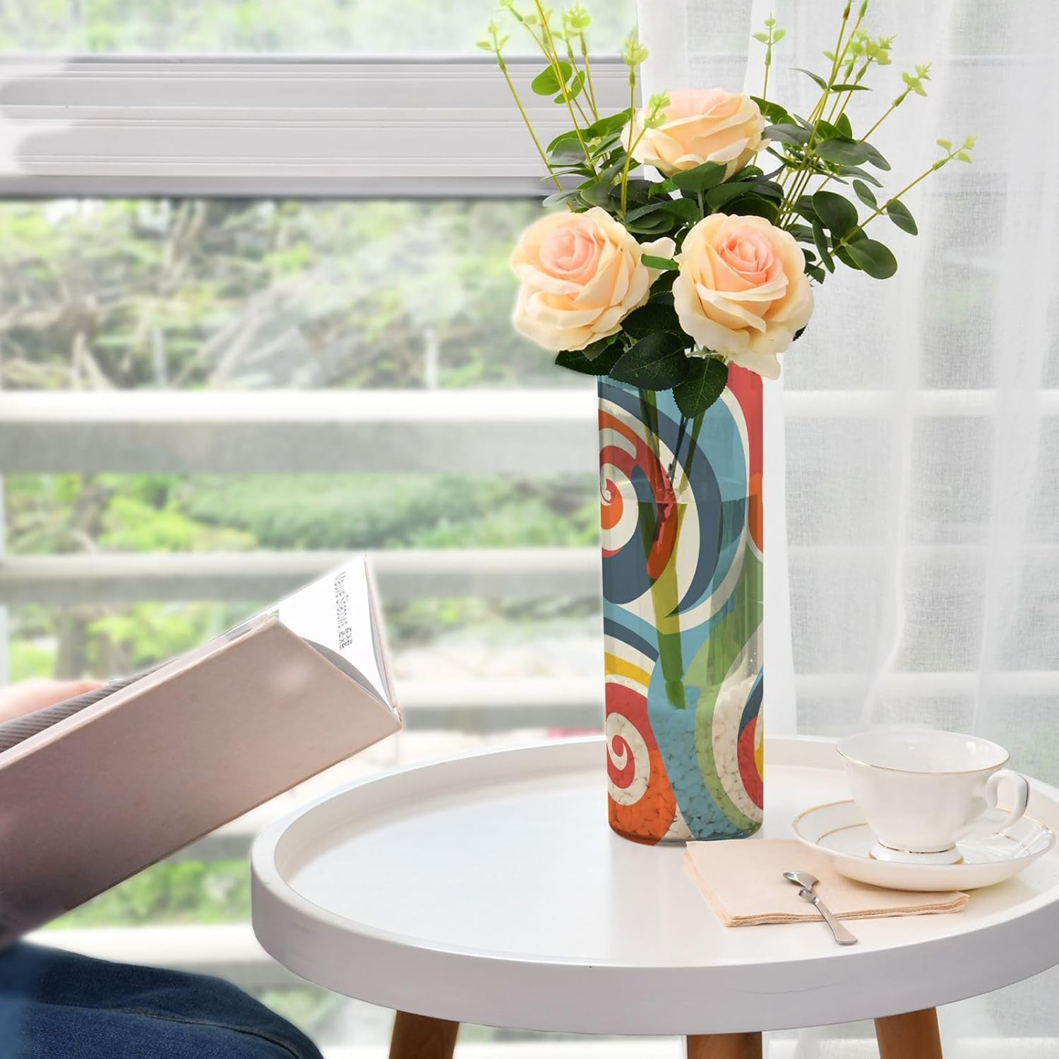 Bold Lines Spiral Shape Plastic Hurricane Candle Holder 118 x 39 Inch