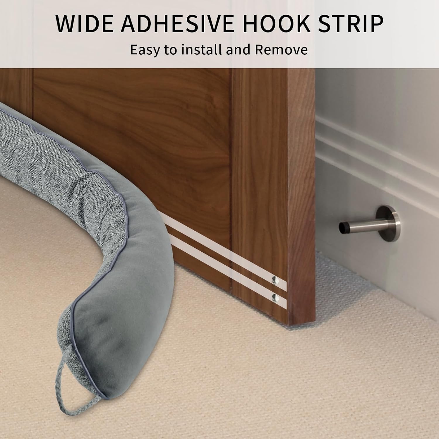 36 Inch Weighted Door Draft Stopper Grey Noise Blocker Dustproof