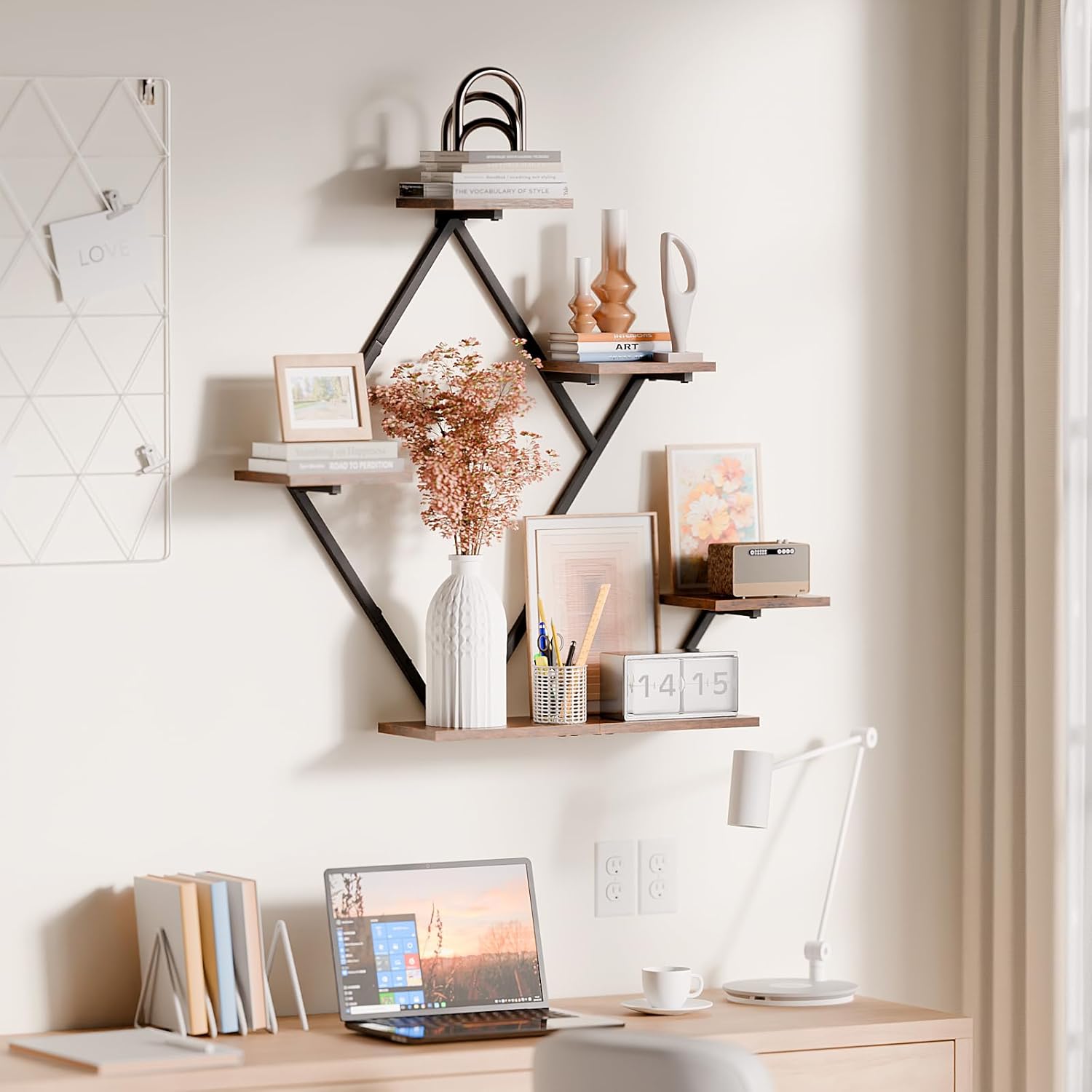 Floating Shelves for Wall Rustic Brown Black