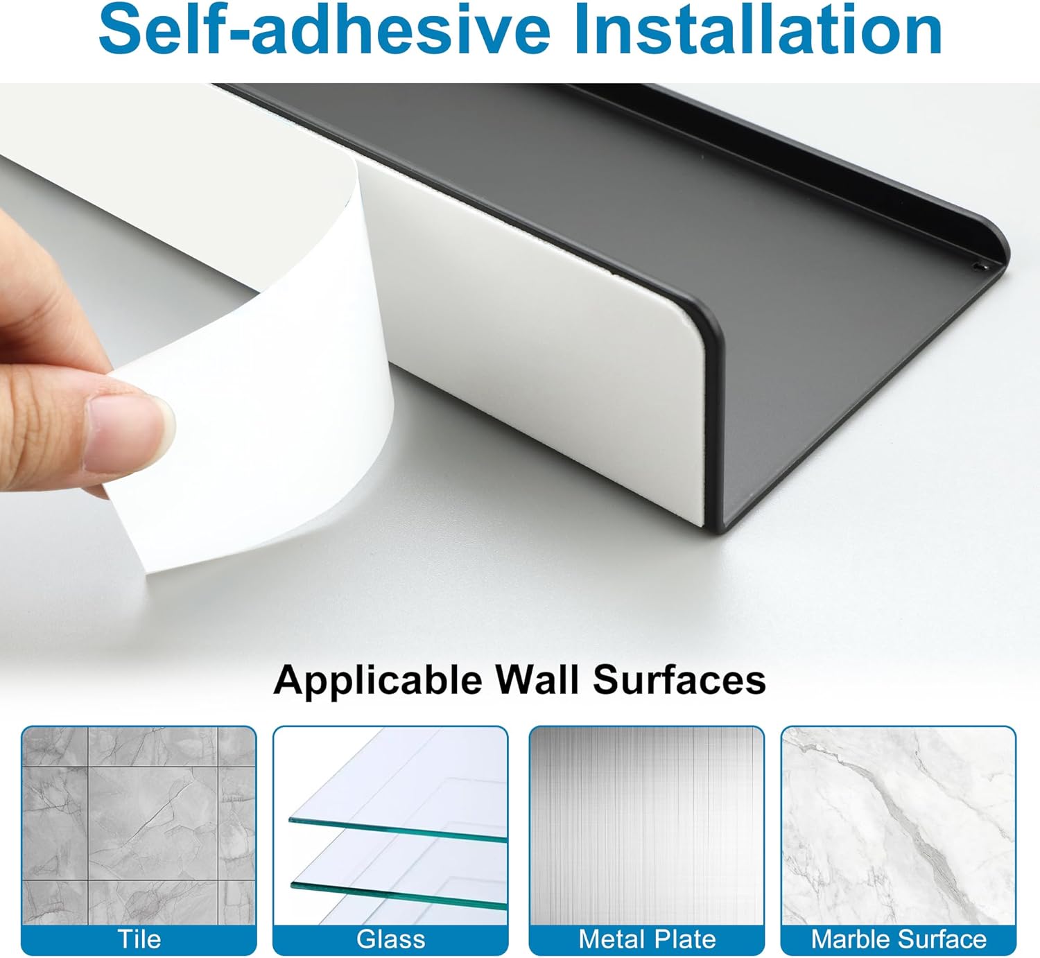 SAYAYO Black Floating Shelves 2pcs Wall Storage