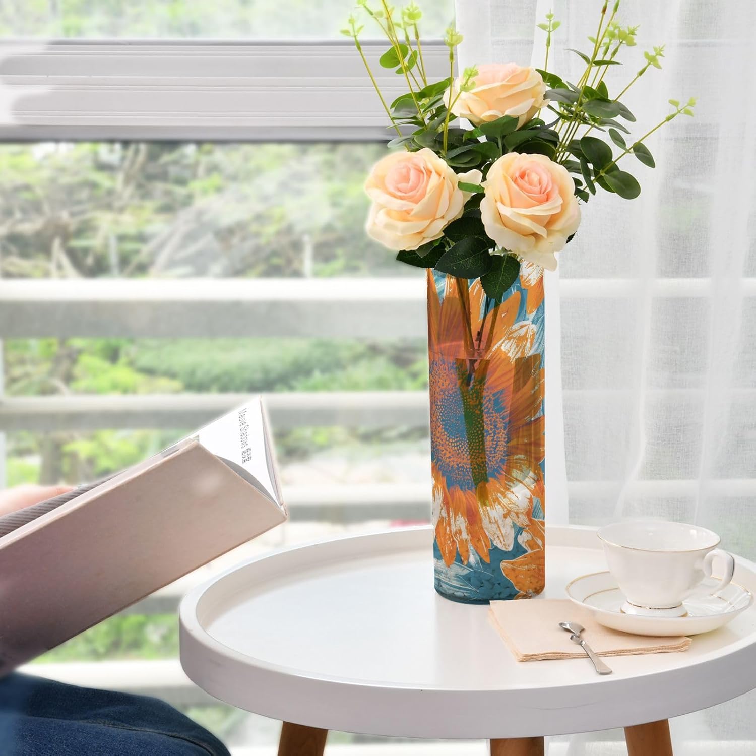 Vintage Sunflowers Plastic Hurricane Candle Holder 118 x 39 Inch Decor