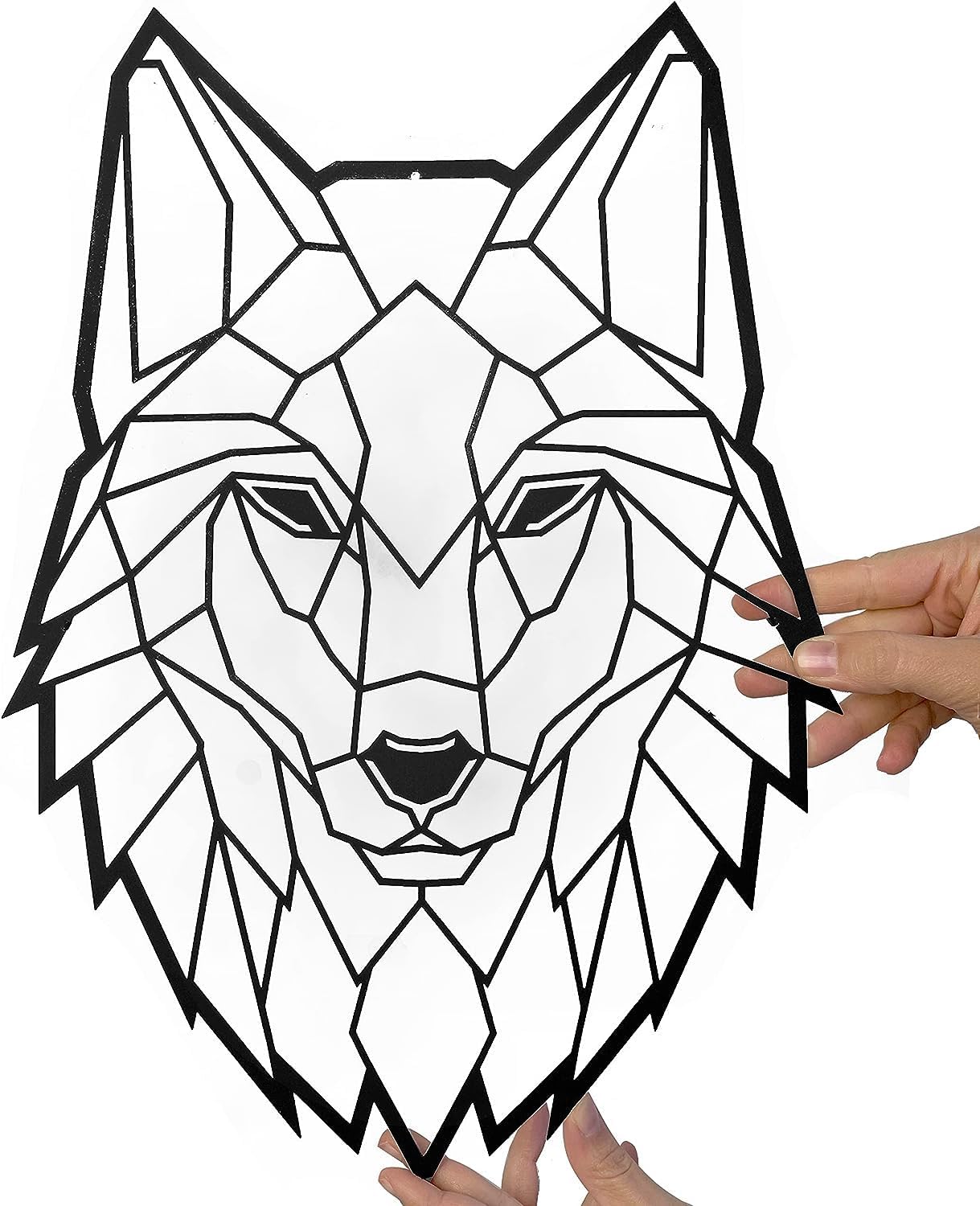 Metal Floating Wall Sculpture with Shades Wolf 43x31cm