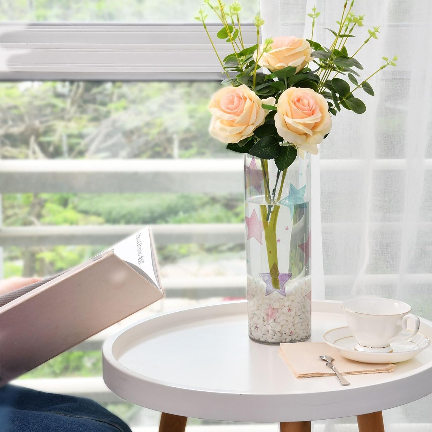 Multicolored Stars Plastic Hurricane Candle Holder 118 x 39 Inch