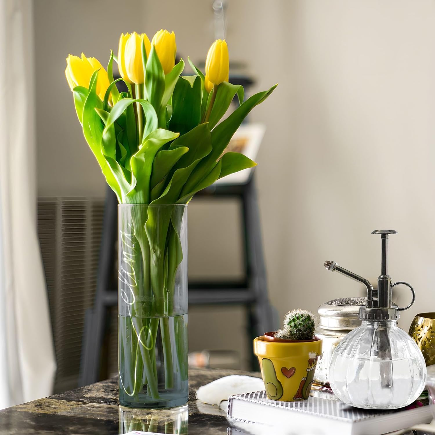 J JOYSAY Custom Grey Gradient Vase for Centerpieces