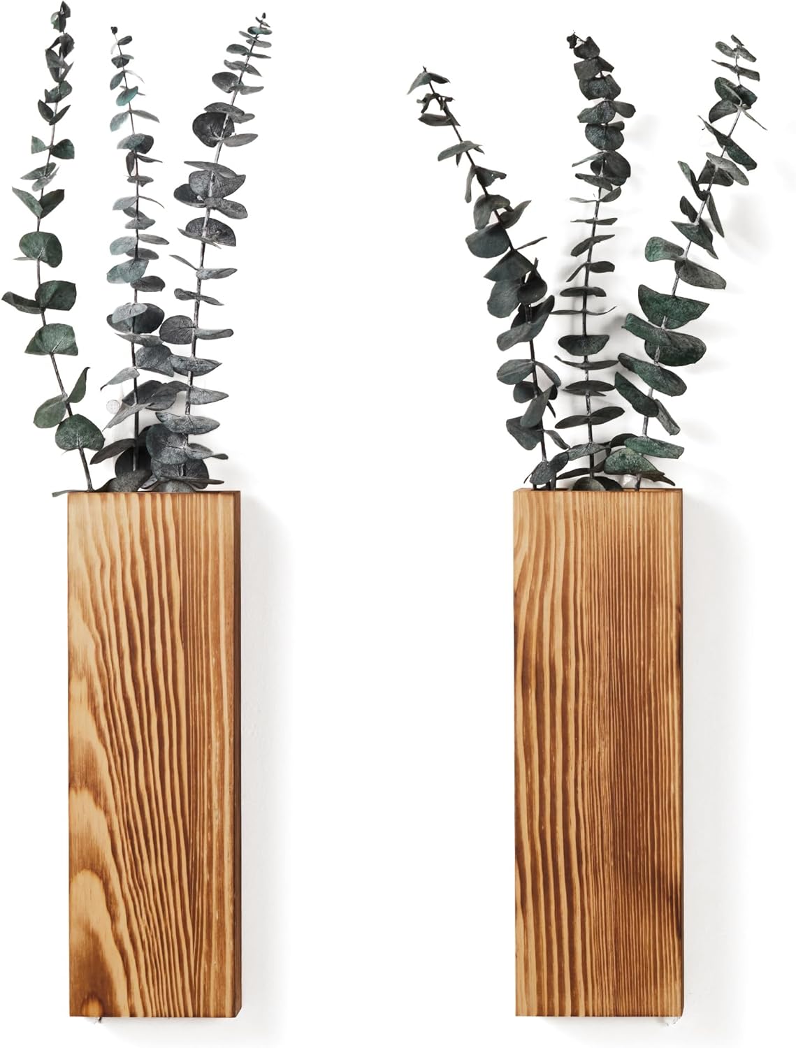 2 Pack Wood Wall Planters - Modern Farmhouse Decor for Home Office and Living Room