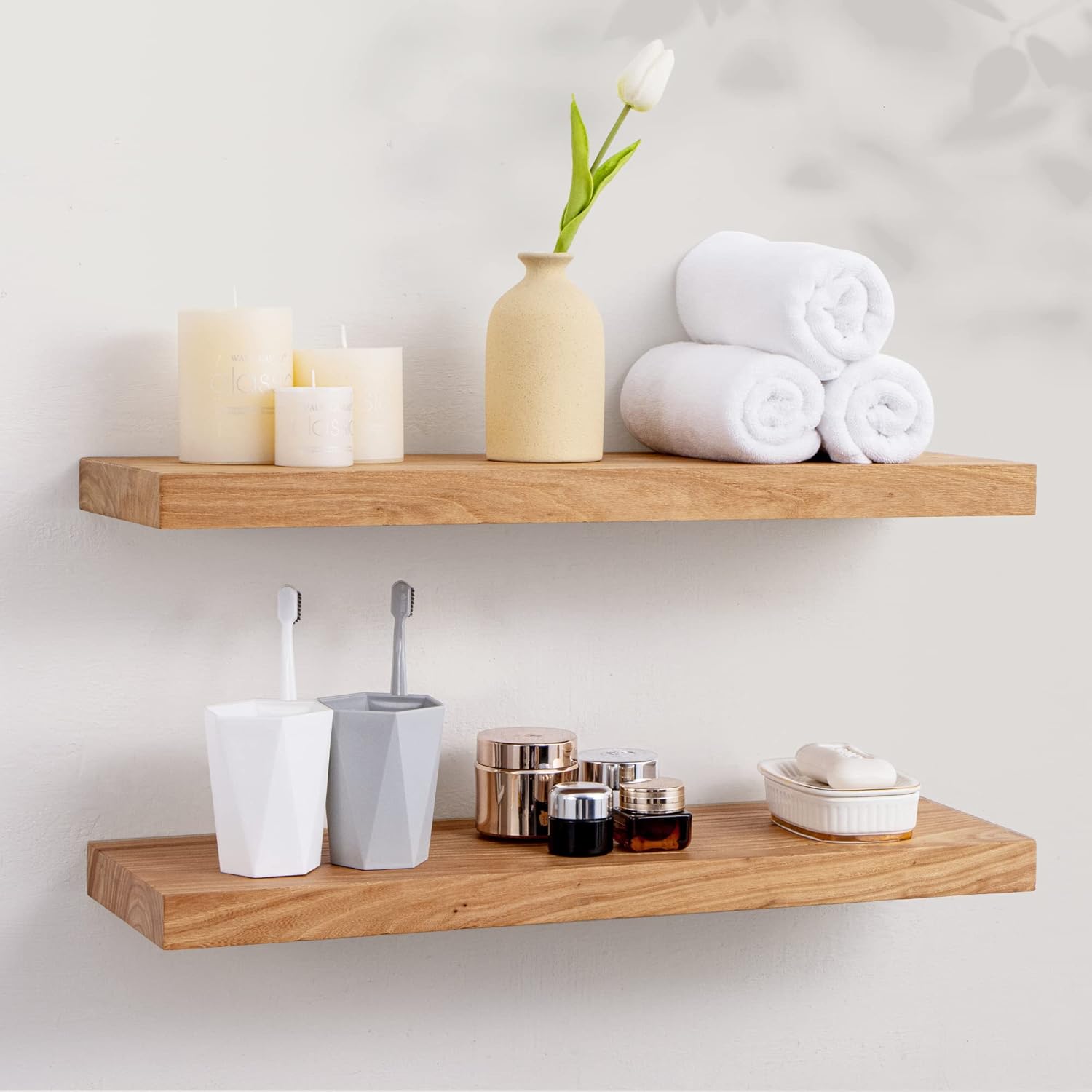 Axeman Reclaimed Elm Floating Wall Shelves 2PCs