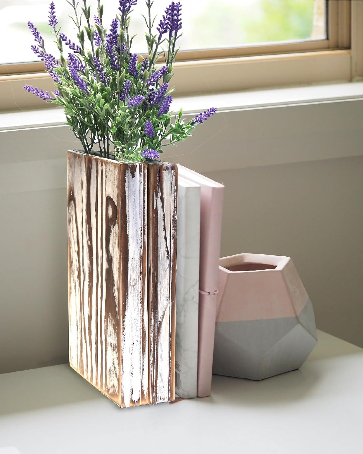 Wood Wall Planter Set 2 Pack Weathered White