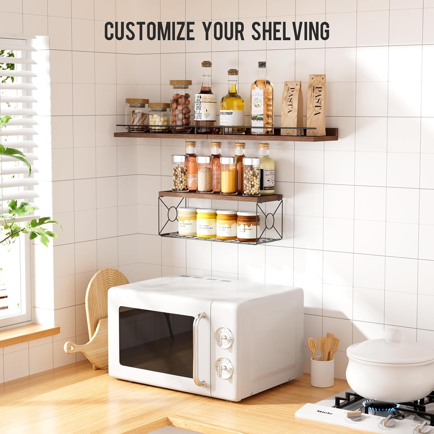 Floating Shelf Set of 3 for Wall Dcor Brown