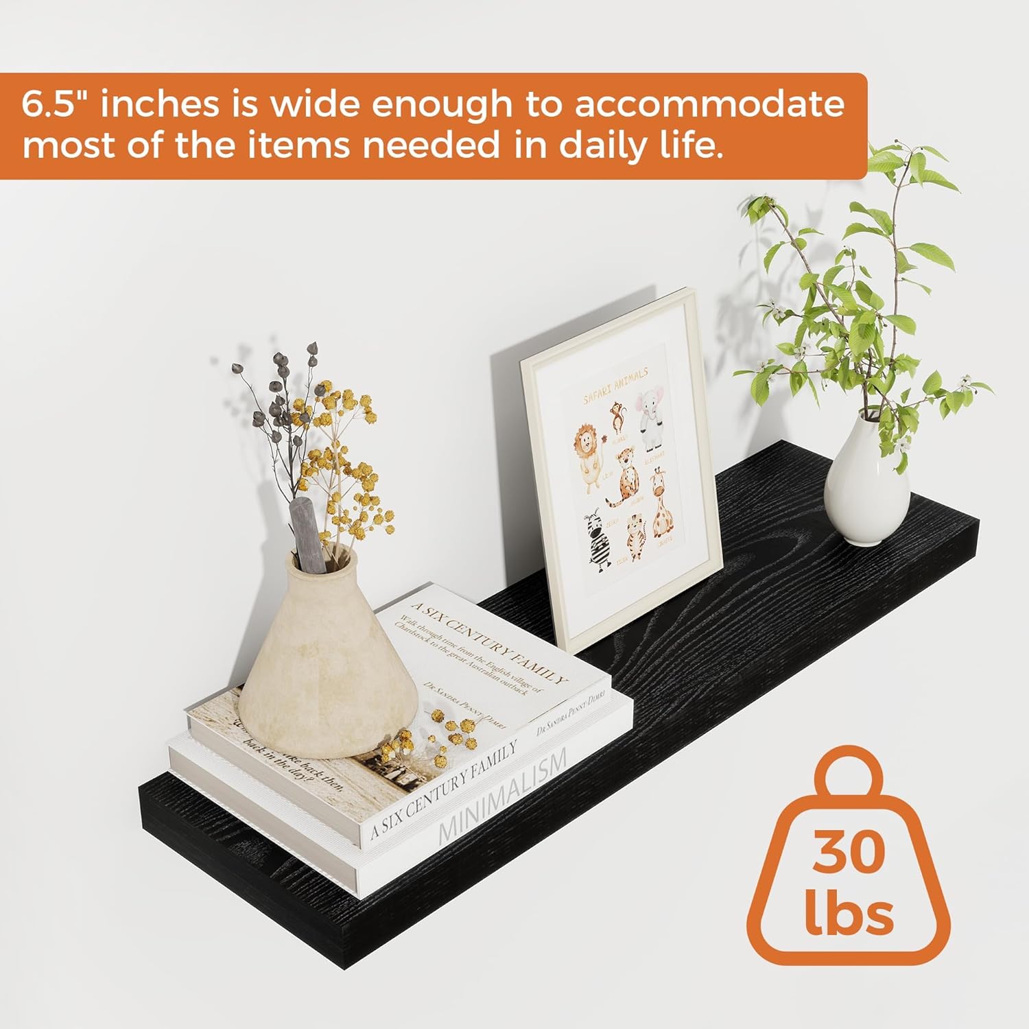 Fun Memories Floating Shelve Set of 2 Black