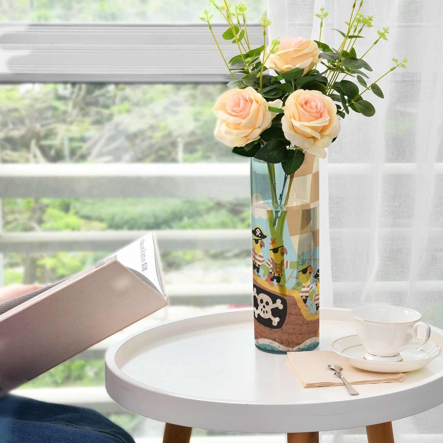 Cute Cartoon Parrot Pirate Plastic Vase 118 x 39 Inch Decor