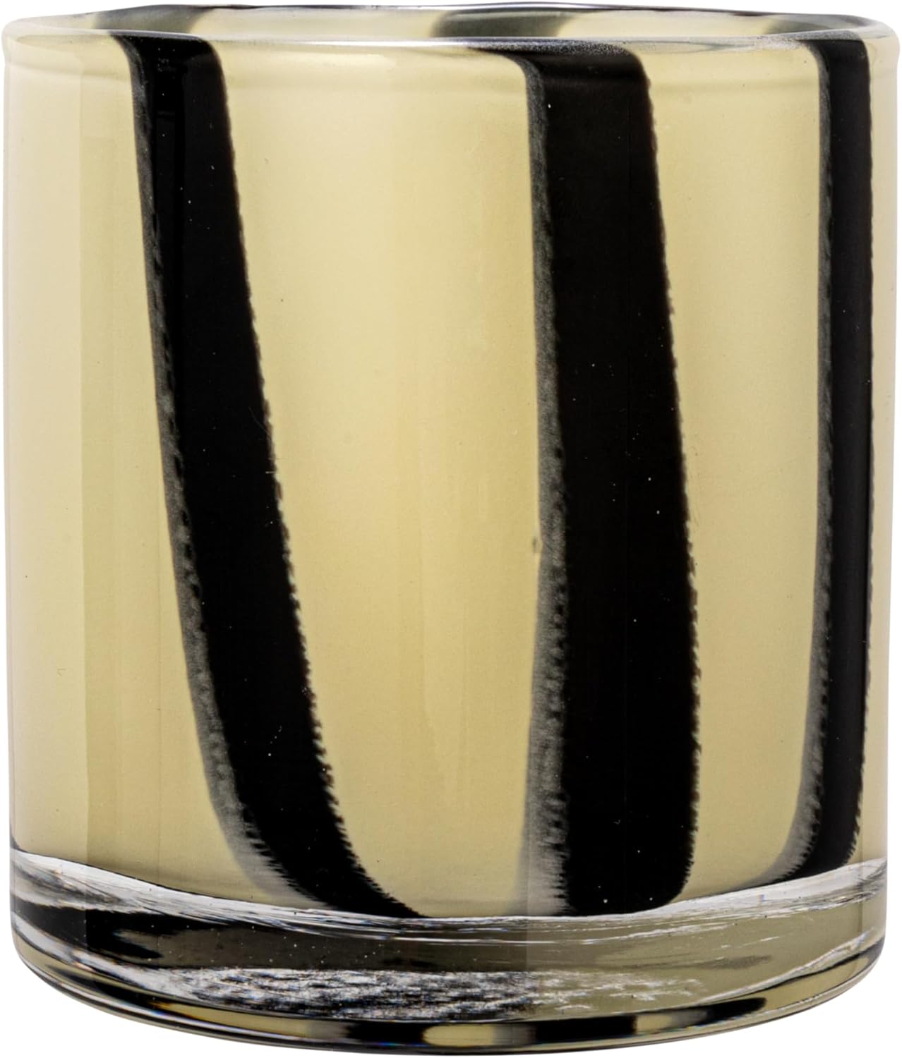 Bloomingville Round Glass Candle Holder Vase with Stripes