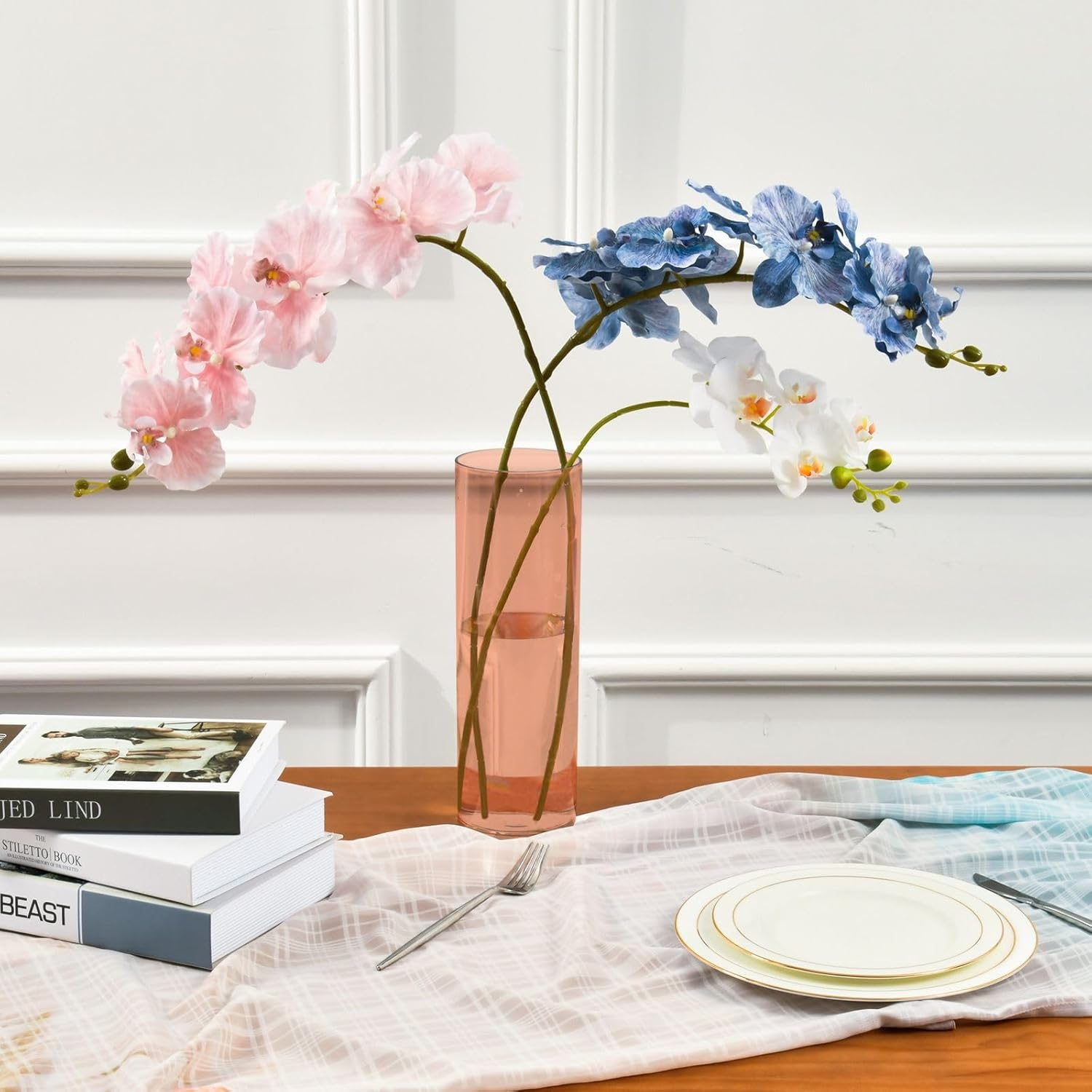 Custom Light Salmon Vase for Centerpieces and Kitchen Decor