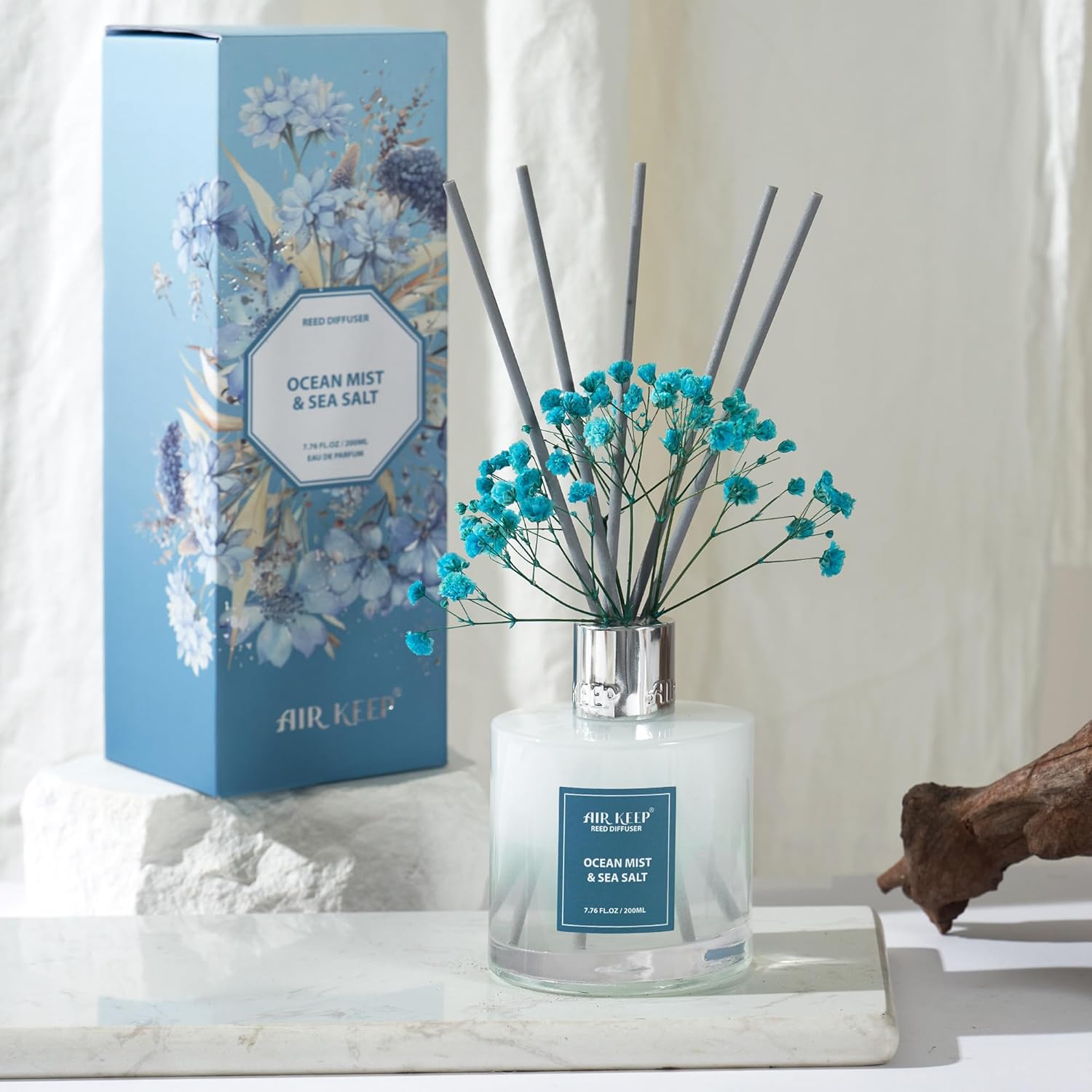 Airkeep Reed Diffuser Set Ocean Mist Sea Salt 676 Fl Oz 1 Pack