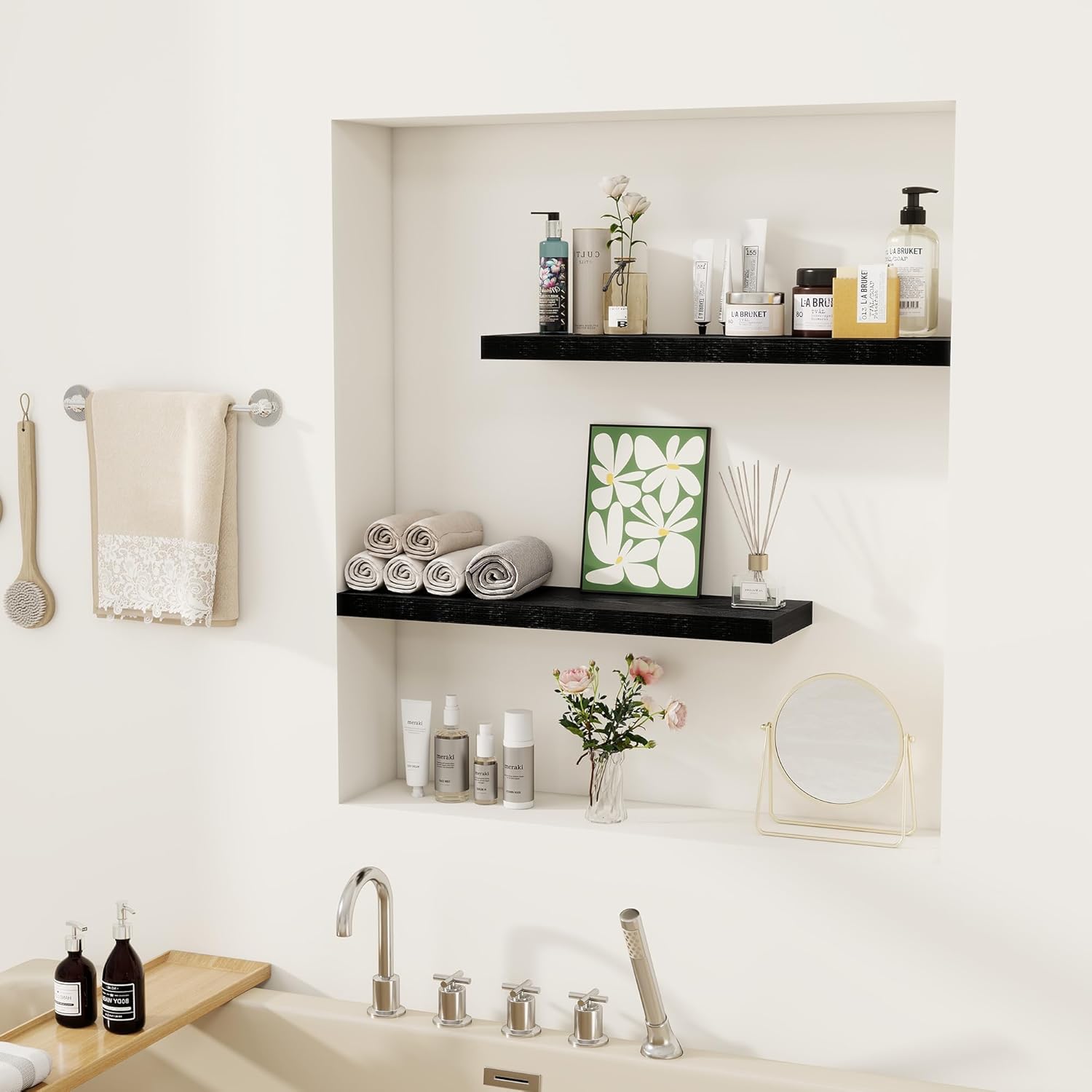 Fun Memories Floating Shelve Set of 2 Black
