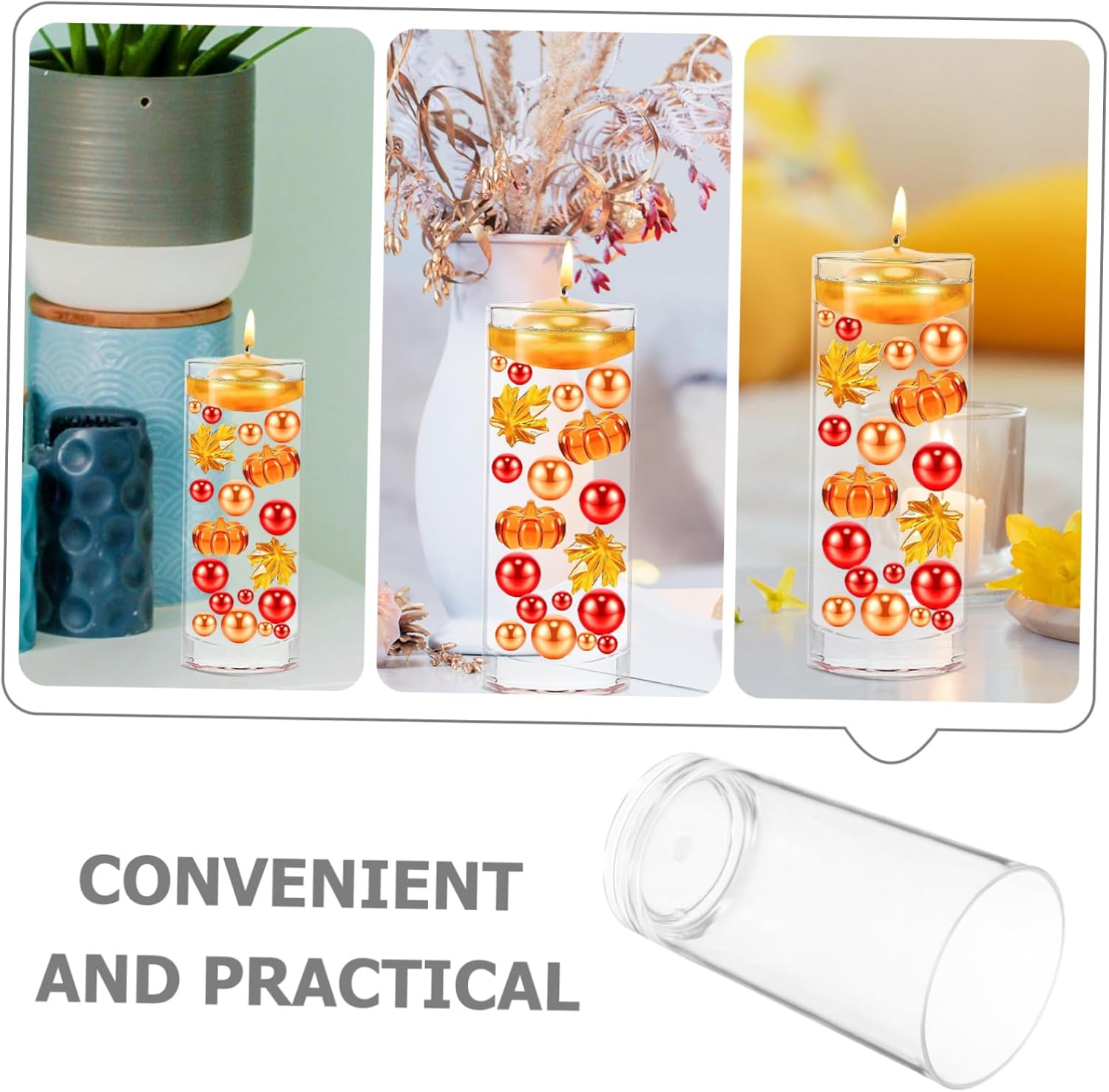 Mobestech Acrylic Floating Candle Holder Vase for Home Decor and Wedding Centerpieces