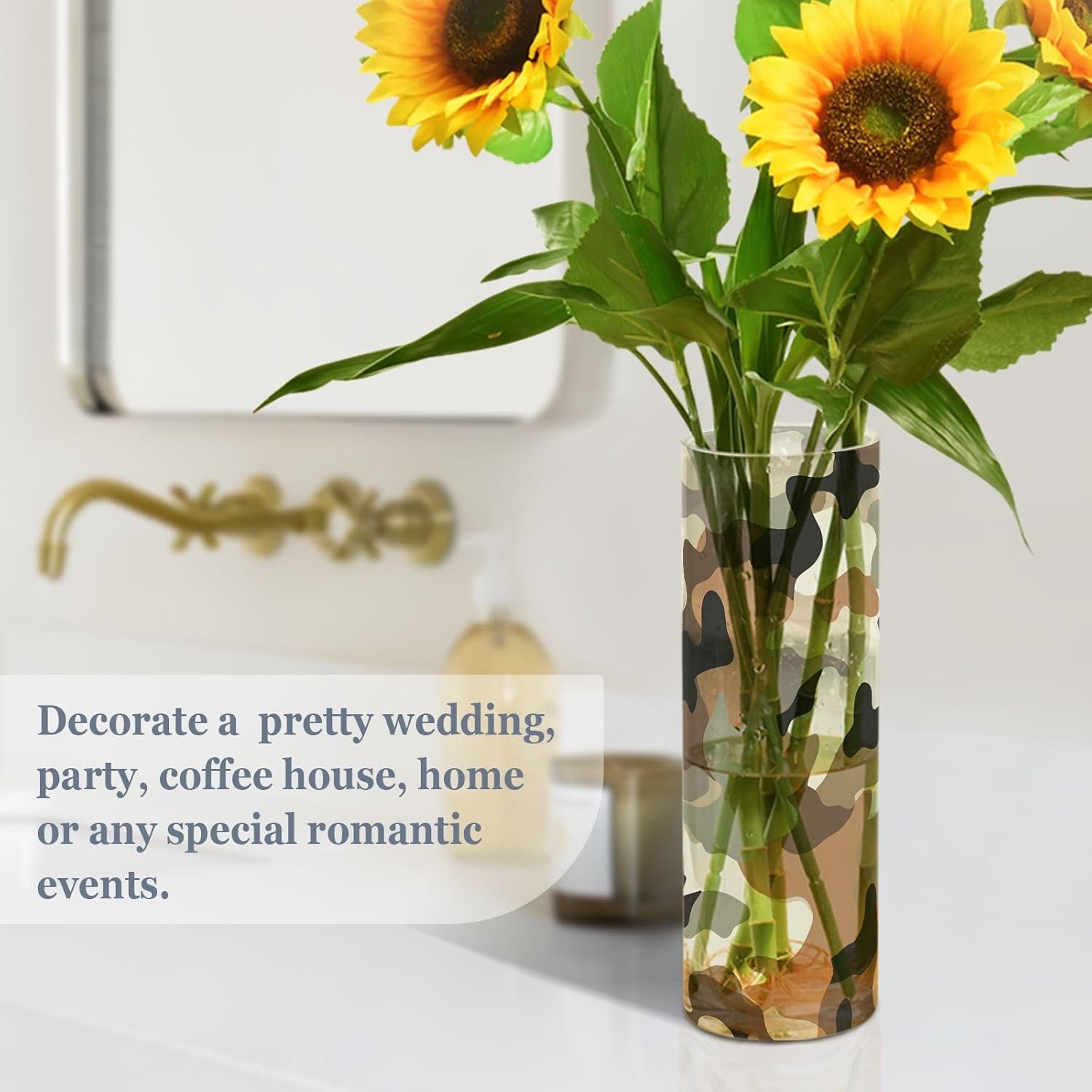 Camouflage Retro Plastic Hurricane Candle Holder Modern Decor