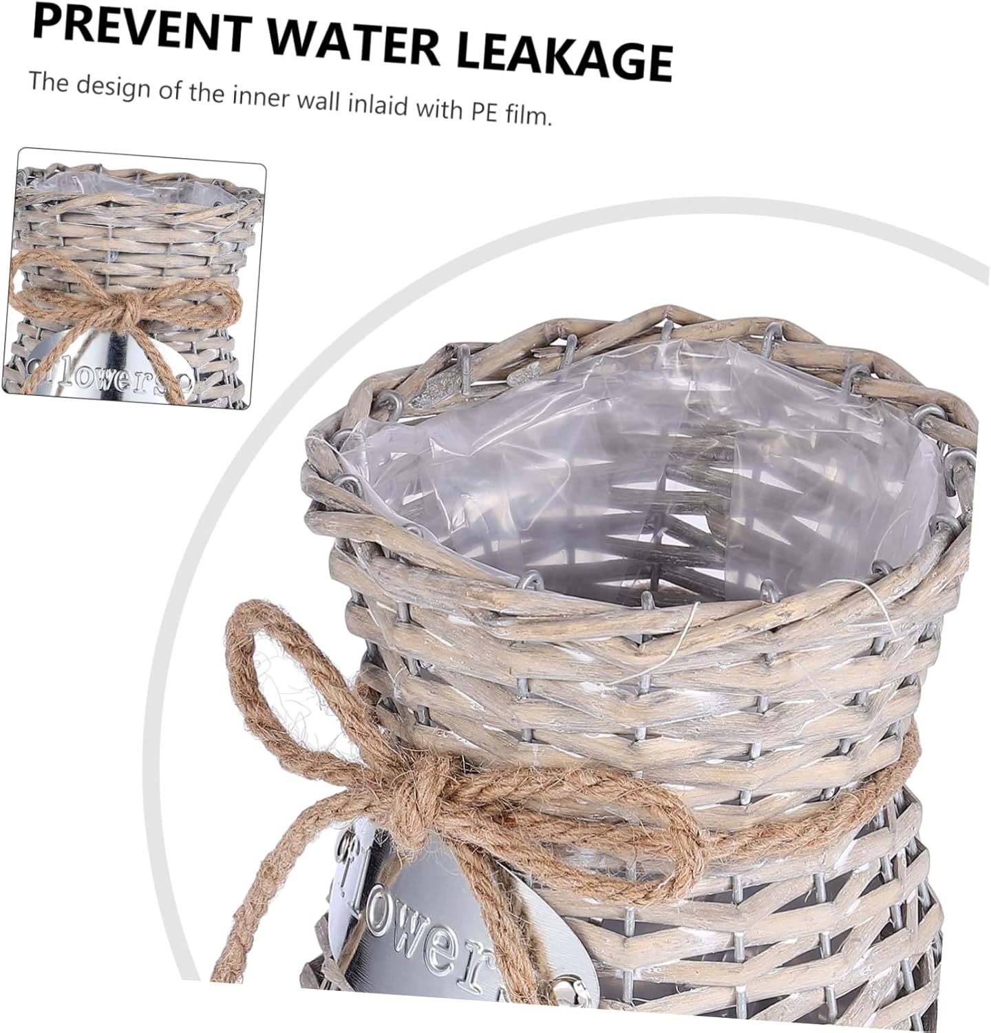 Happyyami Vintage Bamboo Woven Flower Basket for Home Decor