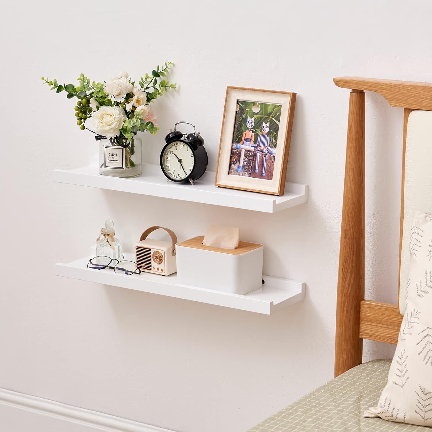 Floating Shelf Wall Storage Shelves 12 Inch White Oak Wood