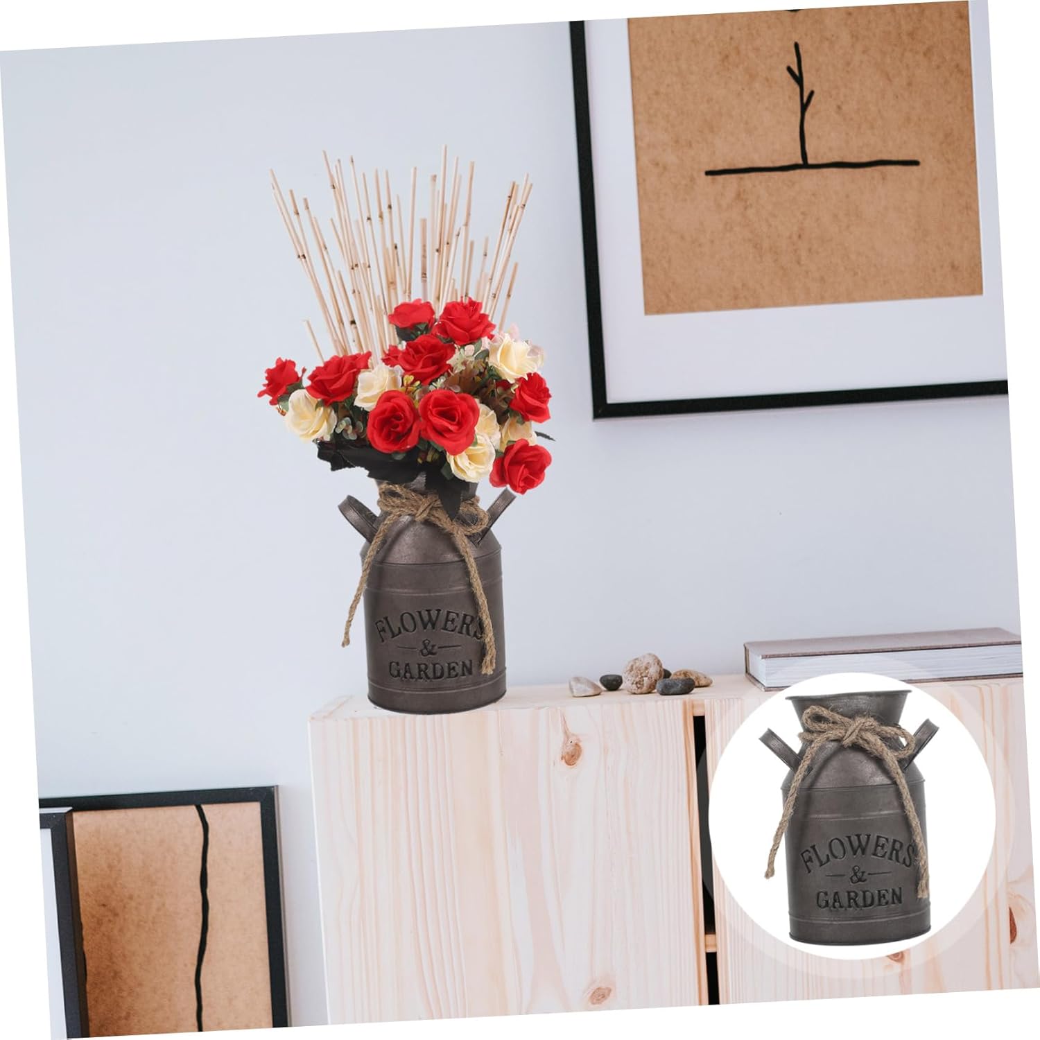Rustic Galvanized Milk Can Vase 453 X 748 Inches