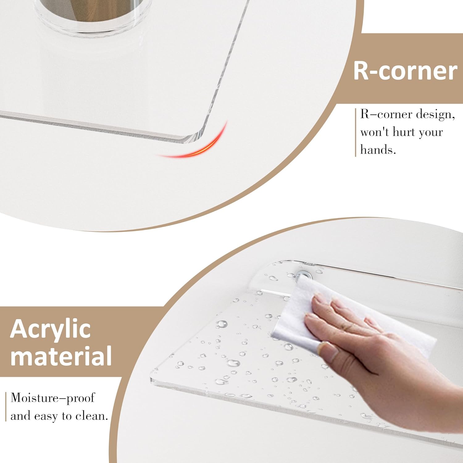 114x16 Inch Clear Acrylic Corner Shelf Set of 4 for Home Organization