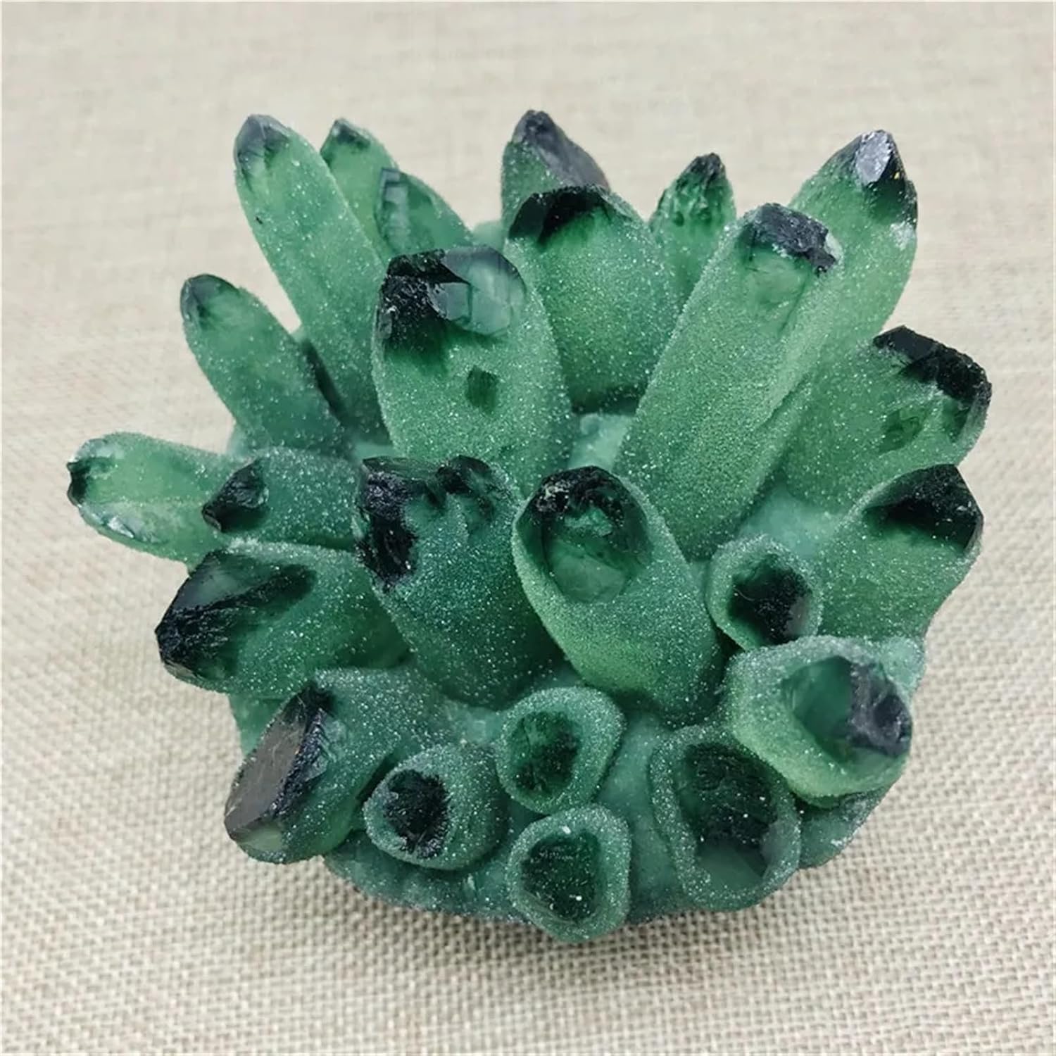 KatLin Natural Green Phantom Quartz Crystal Cluster Healing Decor