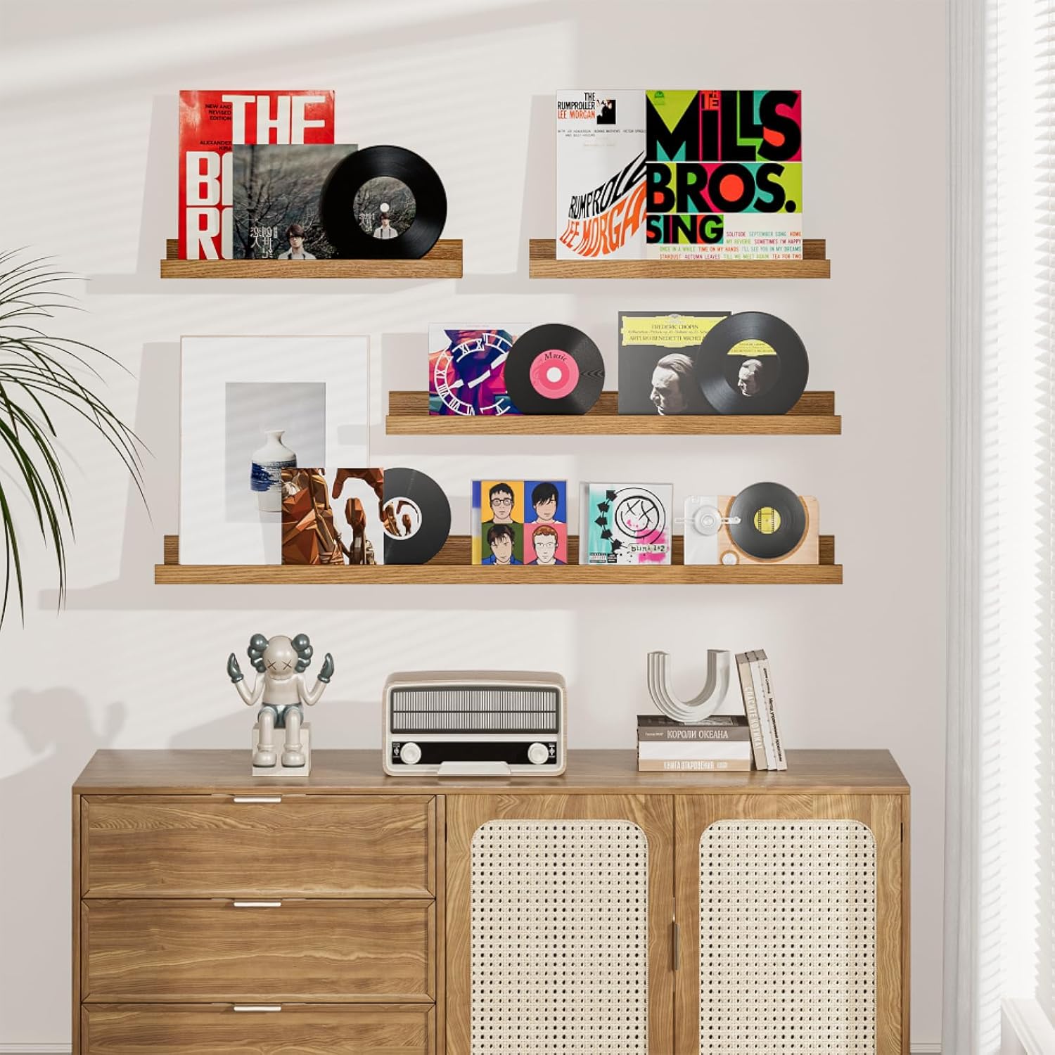 Floating Shelves Set of 6 24 Inch Wall Mounted Display Organizer