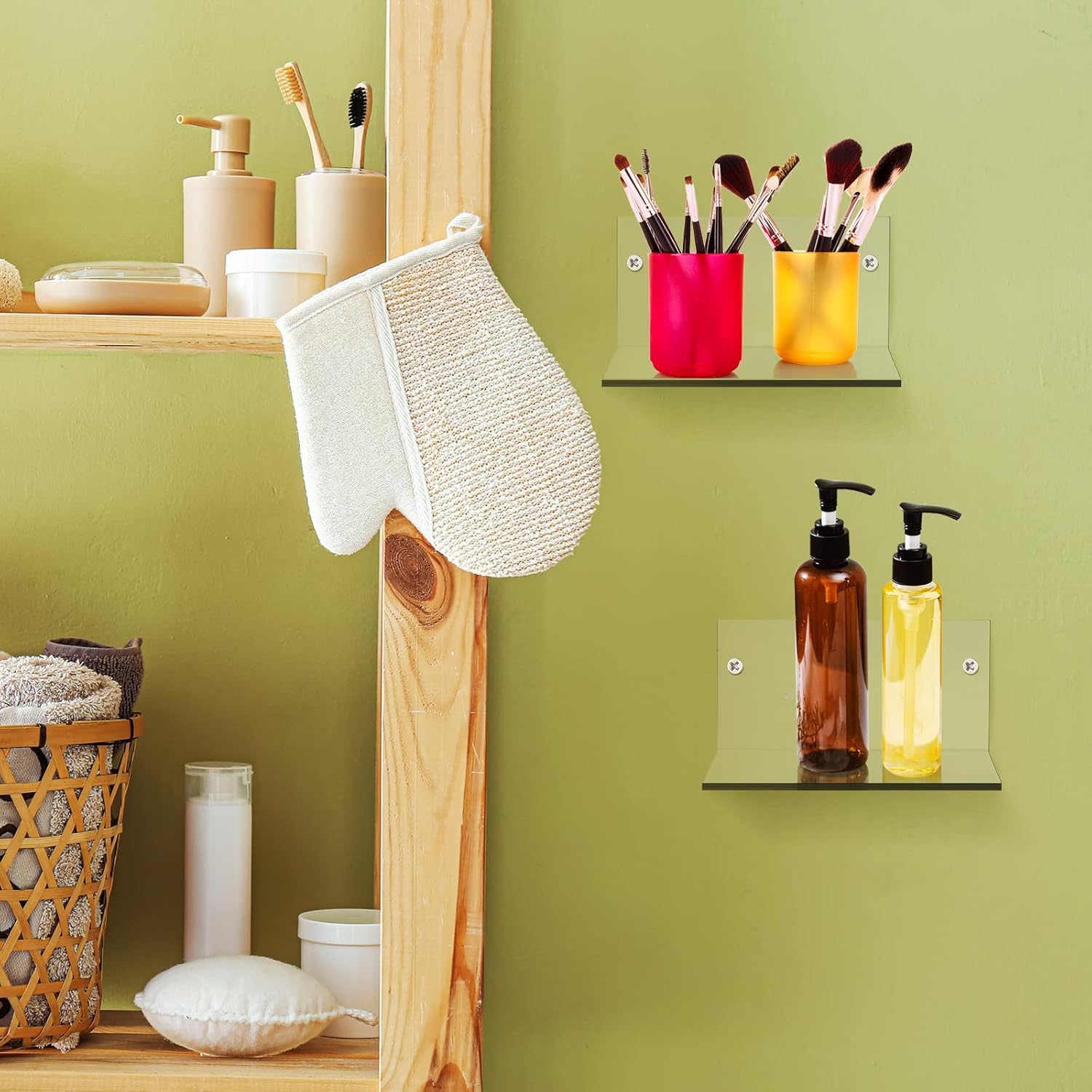 Yalikop 10 Piece Acrylic Floating Wall Shelf Set
